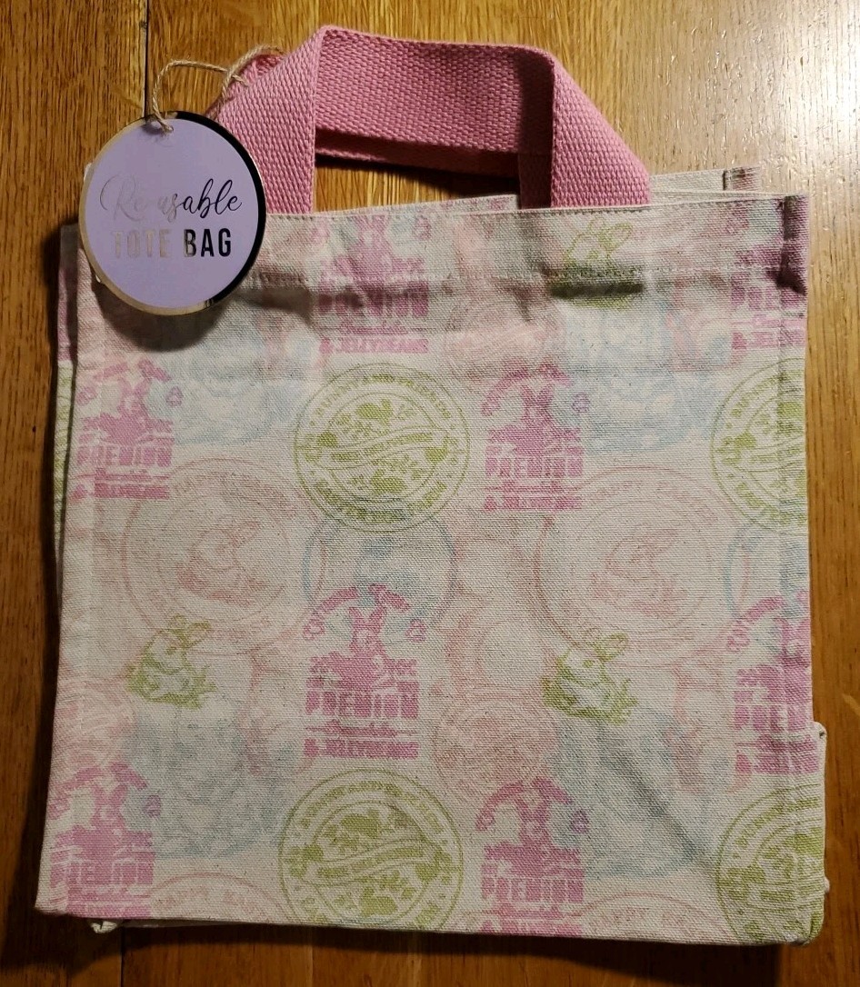 BOHO Living 100% Cotton Spring Easter Bunny Rabbits 🐇 Reusable Canvas Tote Bag