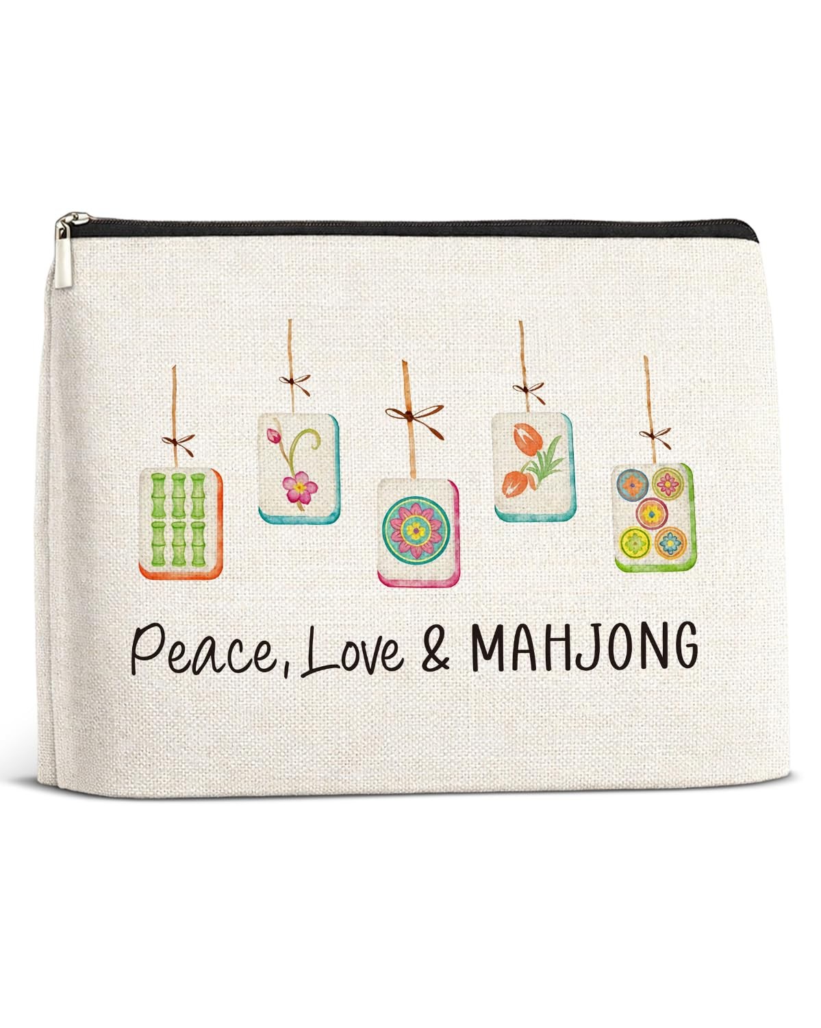 DCXFQWY Funny Mahjong Gifts Makeup Bag for 9.8 x 6.7 x 2 inches, multicolor