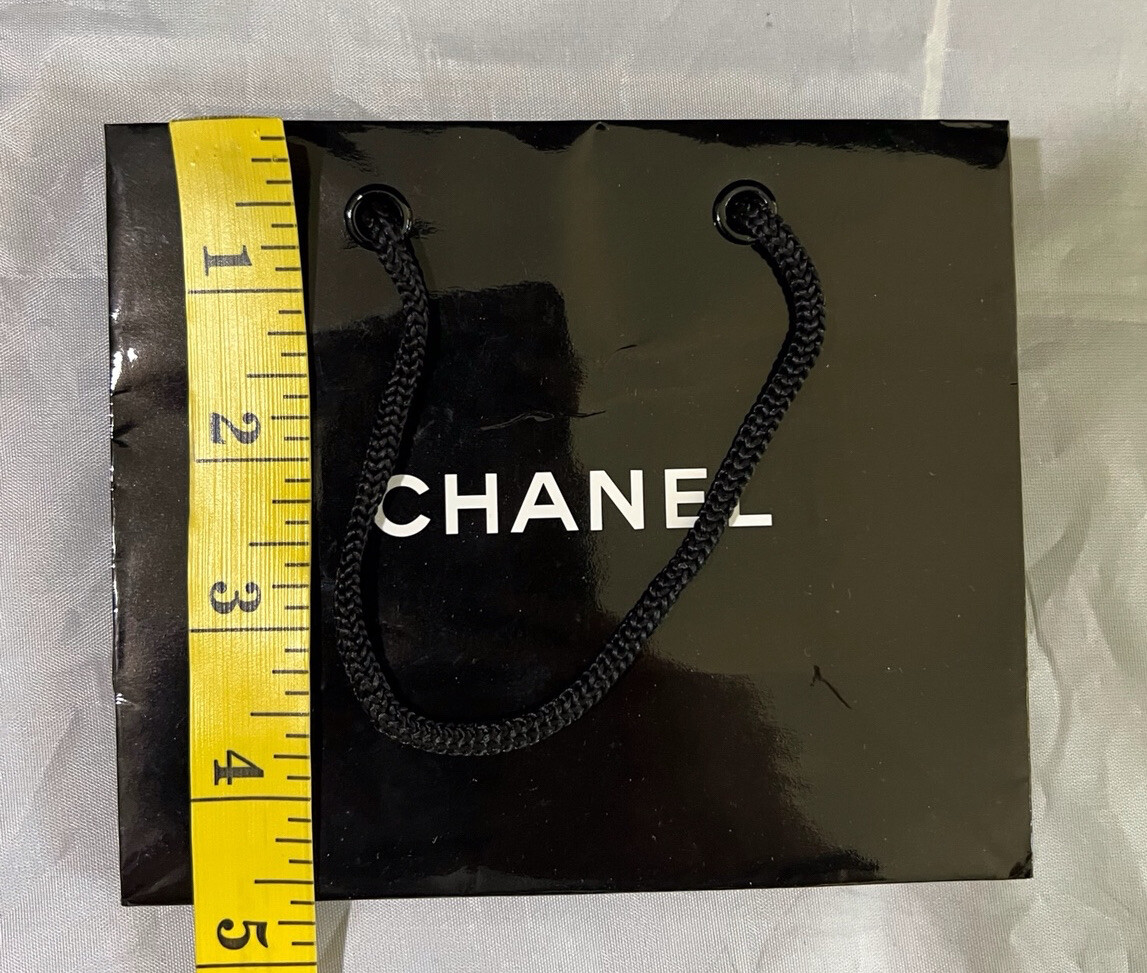 Authentic CHANEL Paper Reusable Shopping Bag Black 4.6″ x 5.5″ x 2.5″