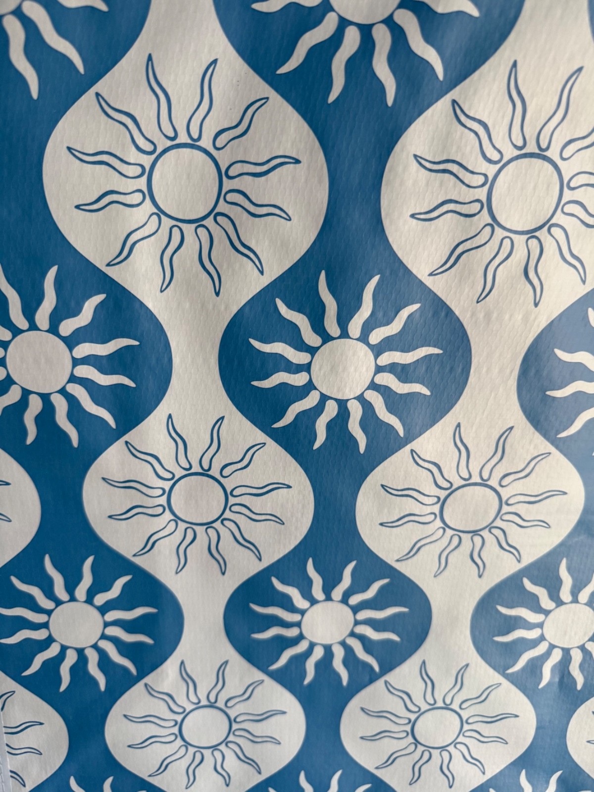TJ MAXX REUSABLE TOTE SHOPPING BAG 20″ X 18″ SUN STAR MEDALLION BOHO BLUE NEW