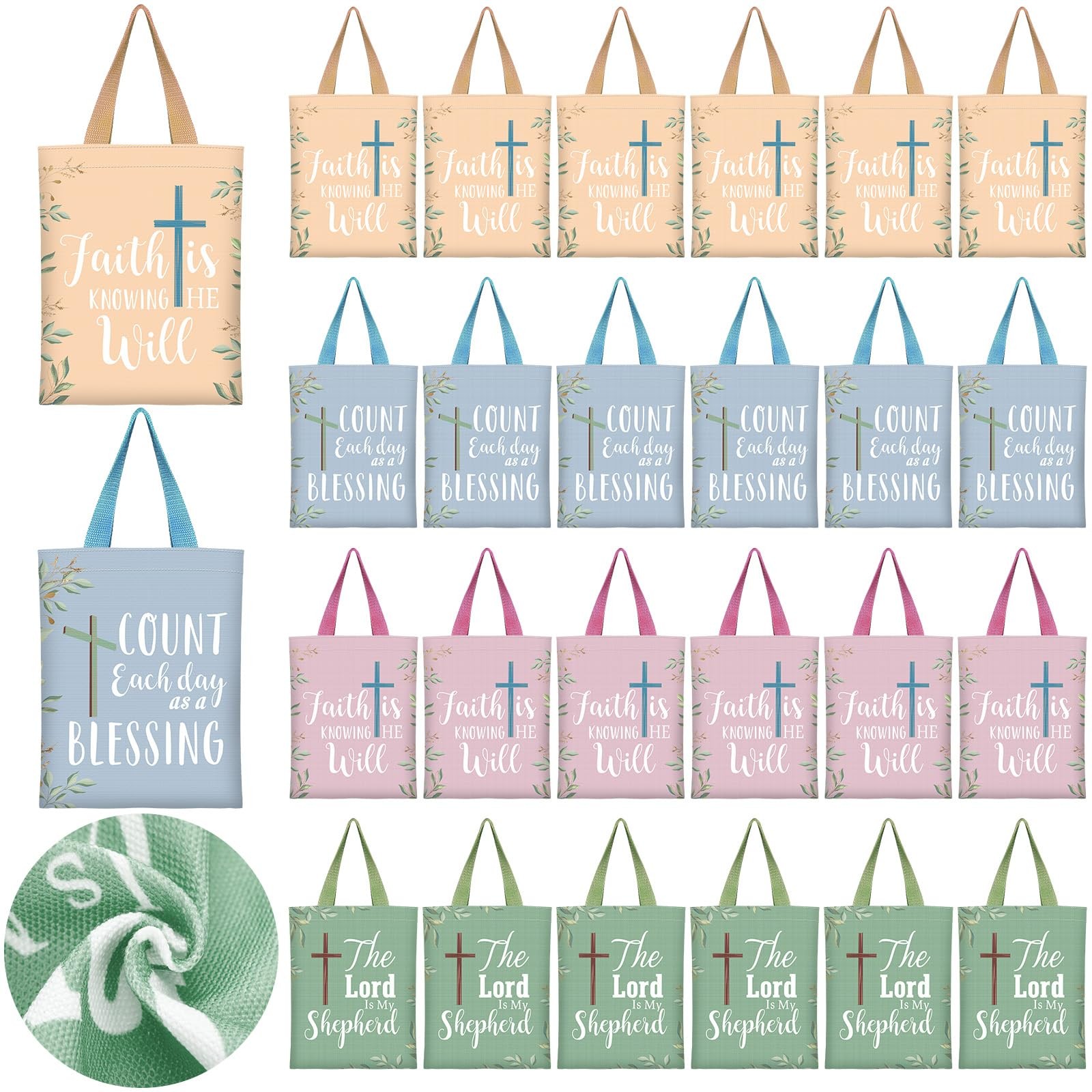 24 Pcs Christian Gift Bible Tote Bags for Women Religious Gift Small Bags Bul…