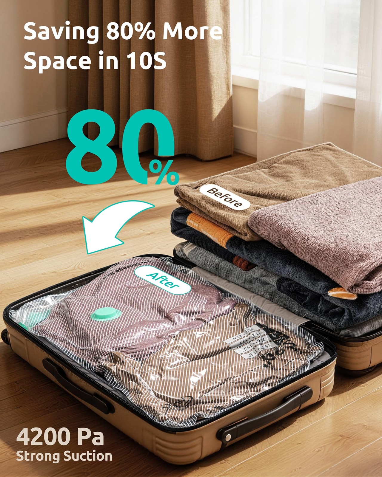 NUTICT 12 Pack Vacuum Storage Bags for 12 Pack(Combo Travel Size), Grey