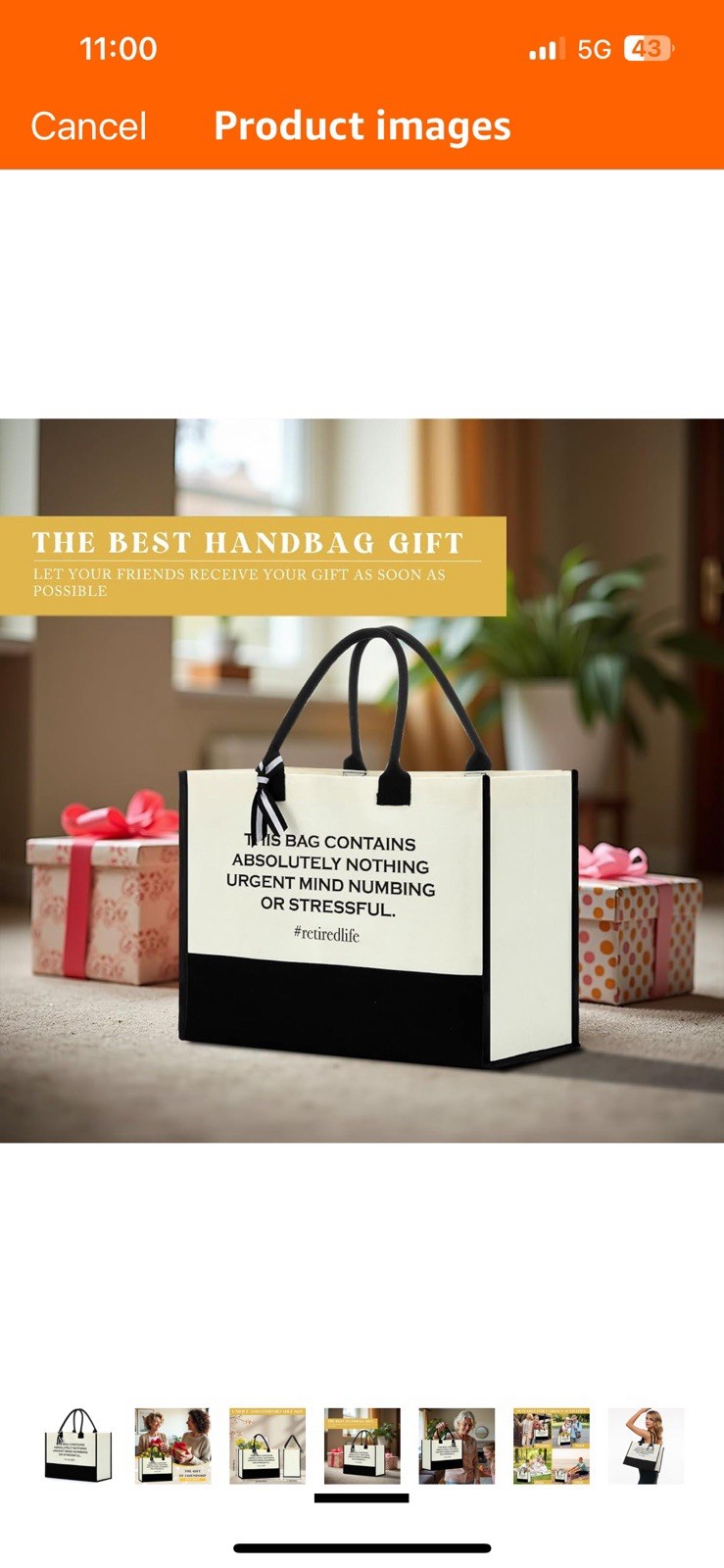 Retirement Tote/ Canvas Bag Note: font Is Different