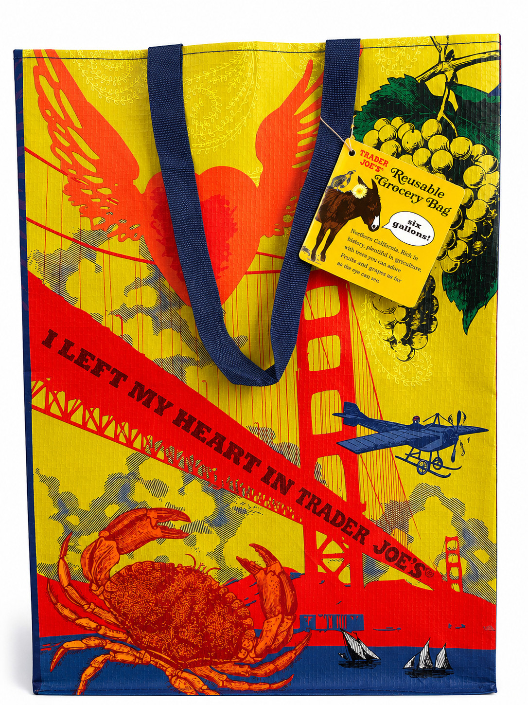 Set of 2 NWT Trader Joe’s SAN FRANCISCO/NOR CAL Reusable Shopping Bag FREE SHIP