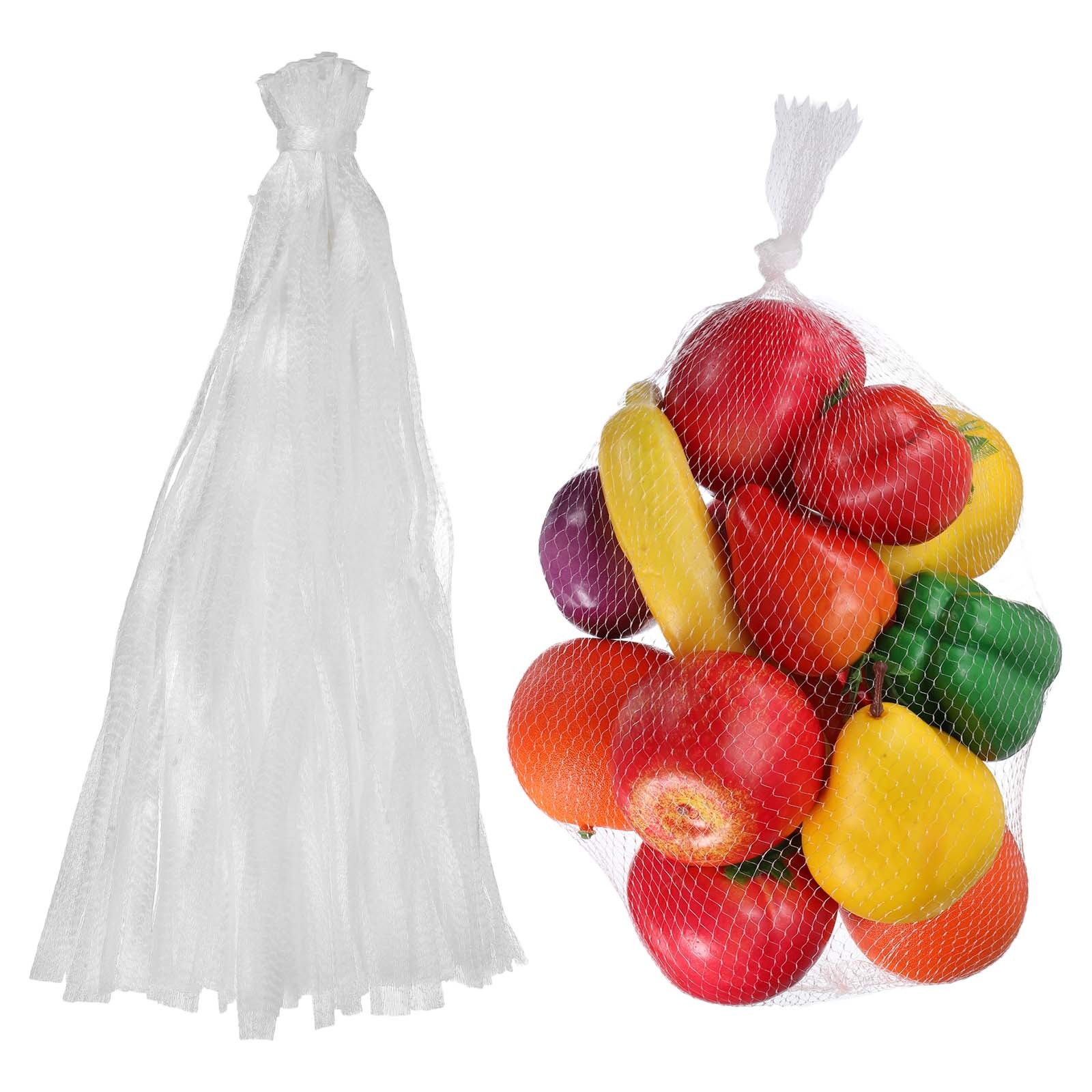 100Pcs Reusable Mesh Produce Bags, 23.6 Inches Egg Bags, White