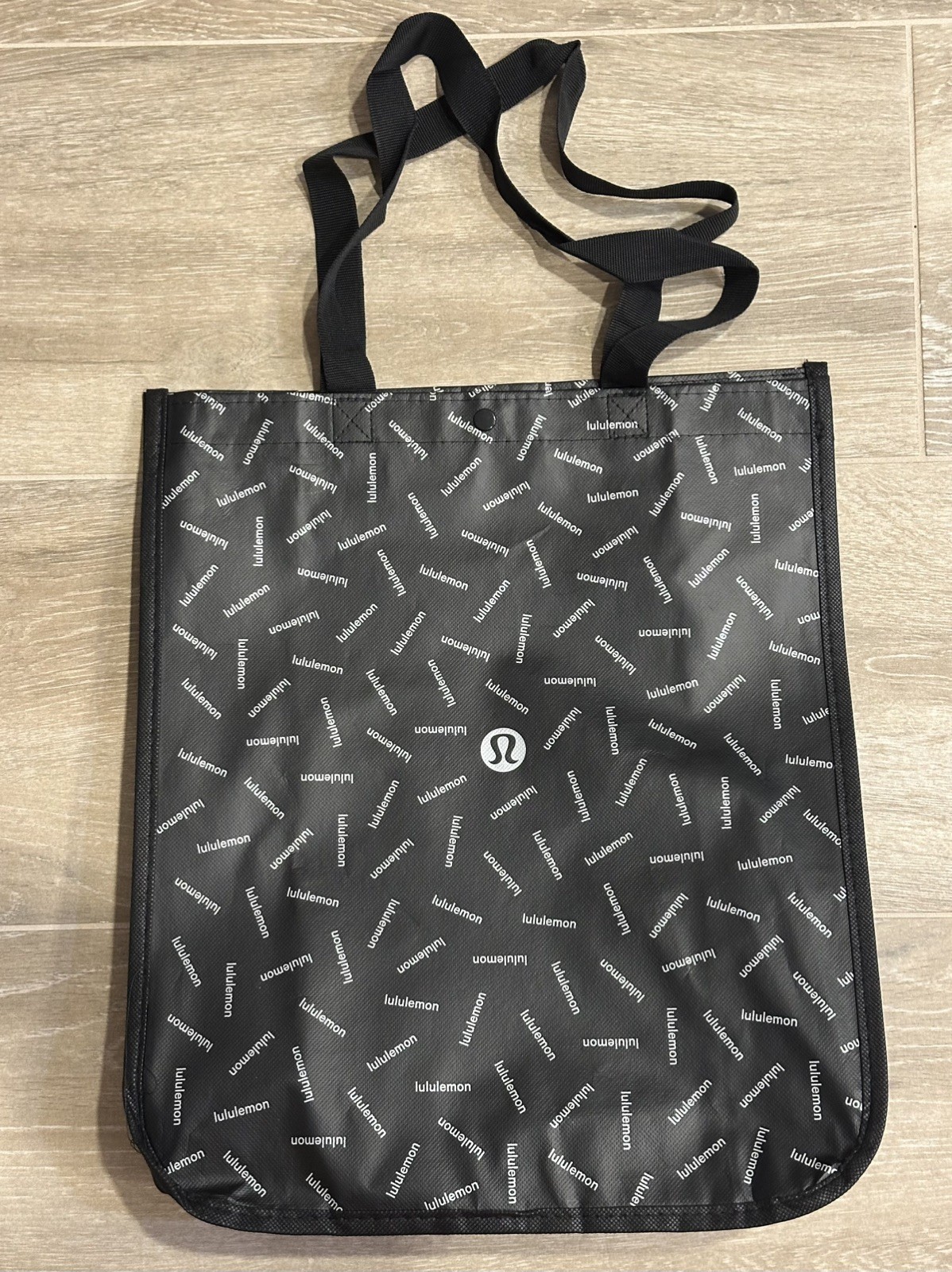 2 LULULEMON Reusable Shopping Totes Bags Large Red & Black (16” x 14” x 6.5”)