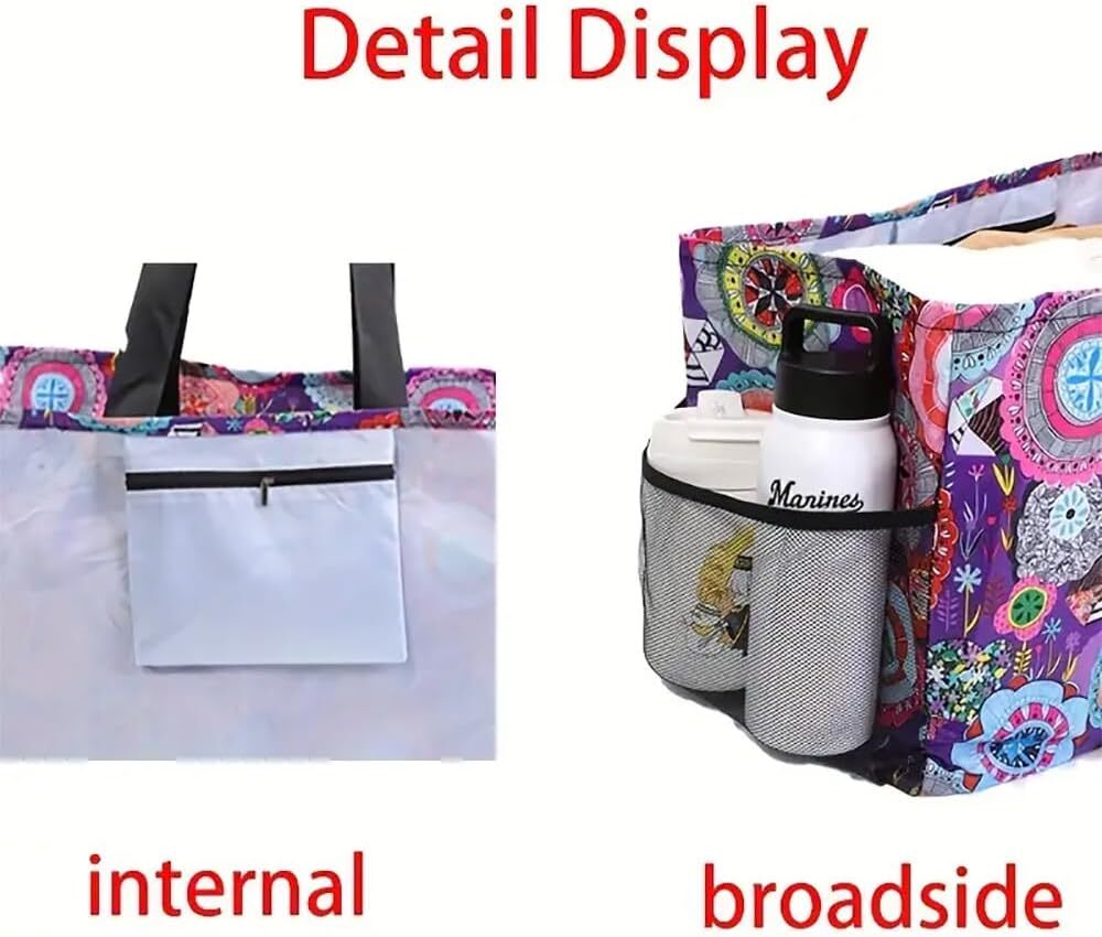 Extra Large Utility Tote – Reusable Shopping Bags, Waterproof Beach Bag Foldable