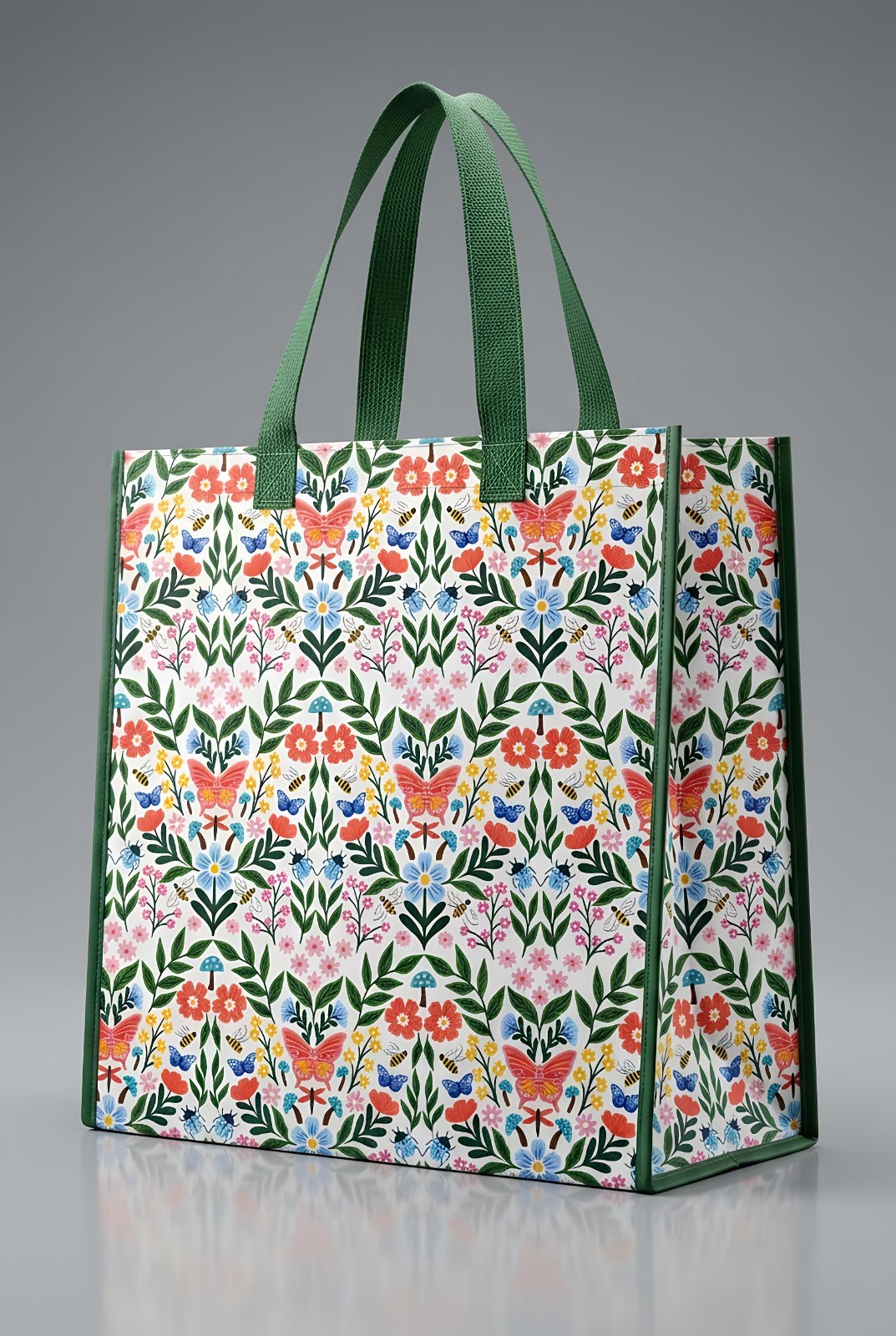 MARSHALLS Large Reusable Shopping Bag – Butterfly & Flowers – NEW