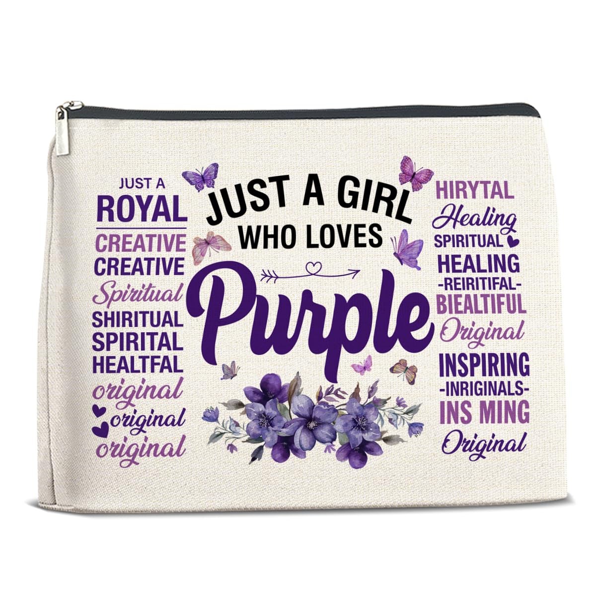 Just a Girl Who Loves Purple Makeup Bag Cosmetic Bags for Women Multicolor