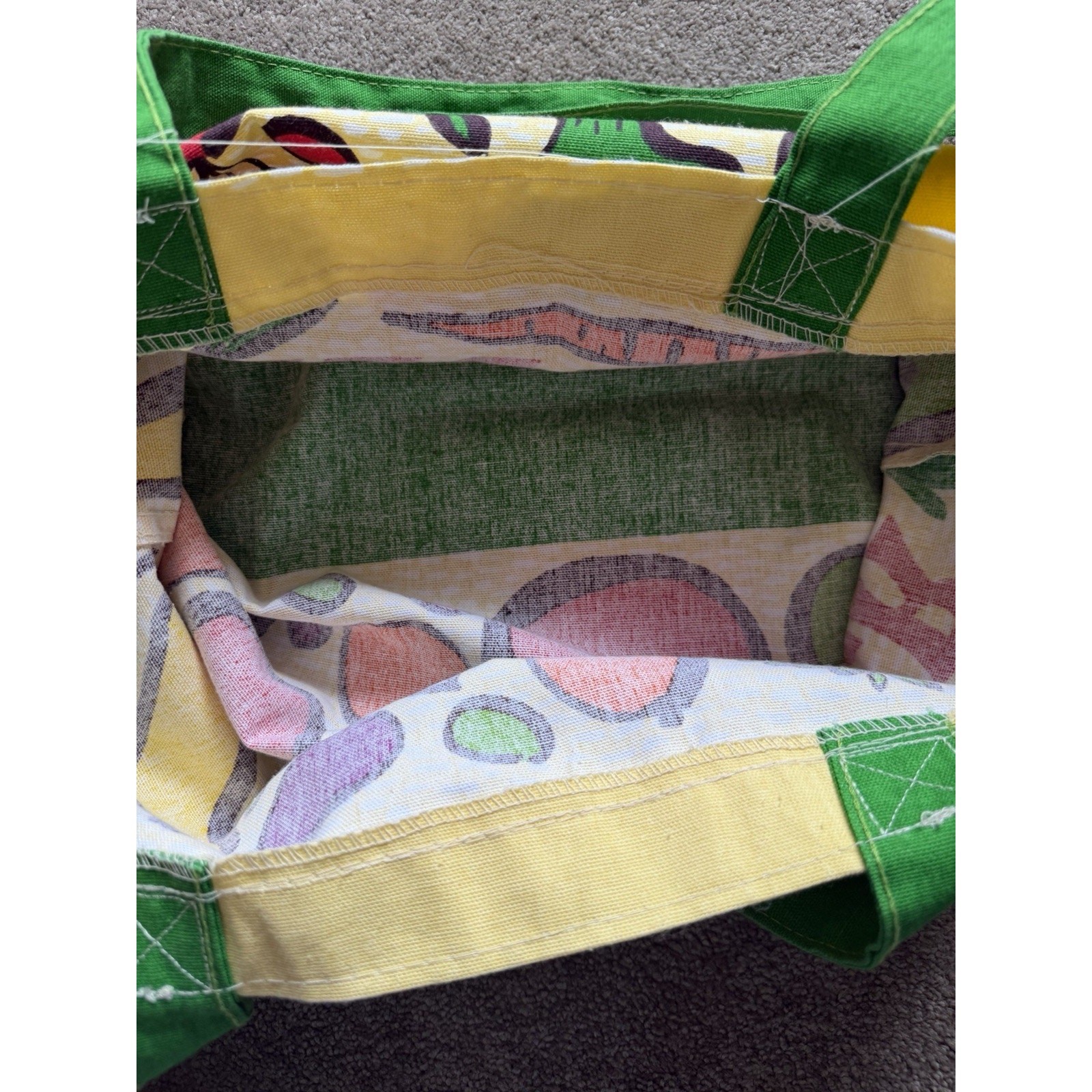 Trader Joe’s Vintage Produce Cotton Canvas Tote Bag Pop Art Fruit Vegetable