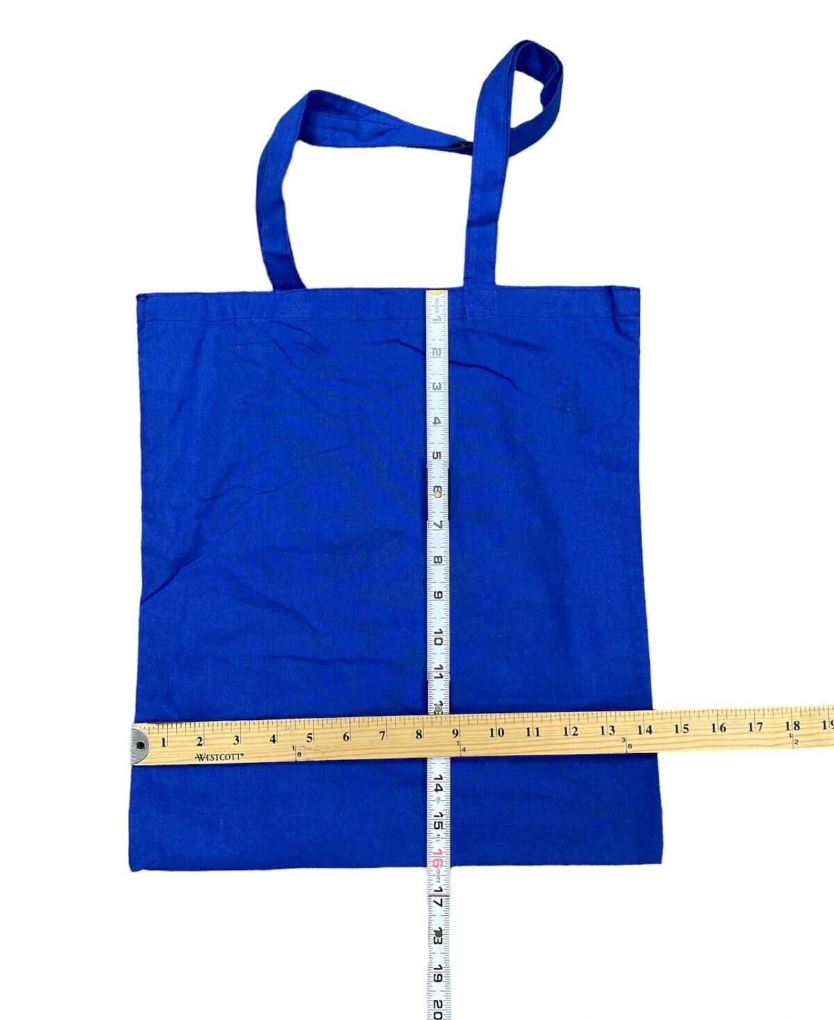6 PK Tote Bags Blue Fabric Plain 16x14x0 Crafting Gift Shopping Lightweight NEW