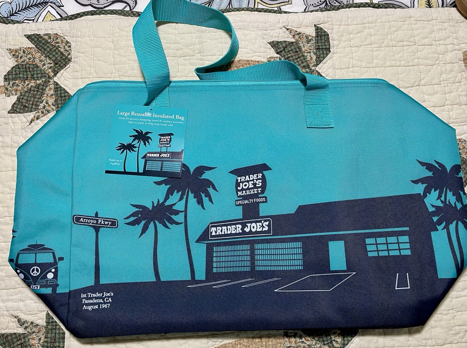 NWT Trader Joe’s Large 8 Gallon Insulated Tote Bag Teal Retired Color Limited Ed