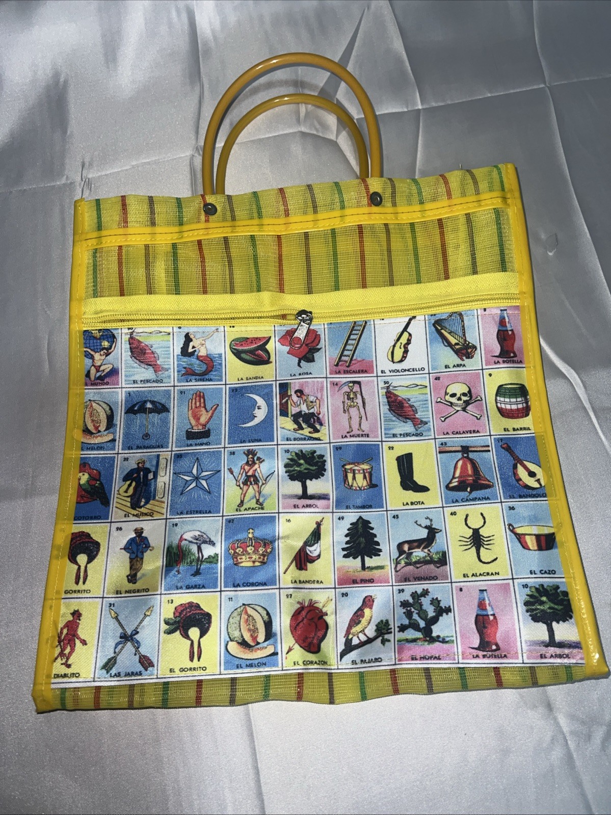 Loteria Reusable Mexican Market Mesh Bag Tote Bolsa De Mercado 16” Lot Of 4