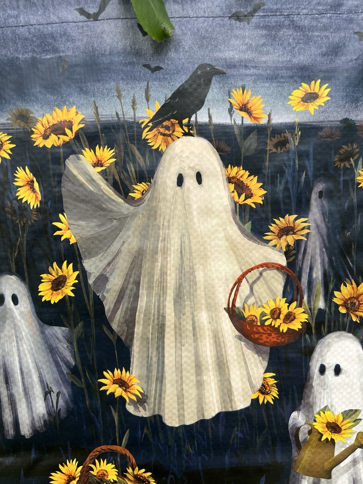 Halloween Ghosts 👻Baskets Sunflowers 🐦‍⬛ CROWS Bats Shopping Bag New🌼TJX🌼