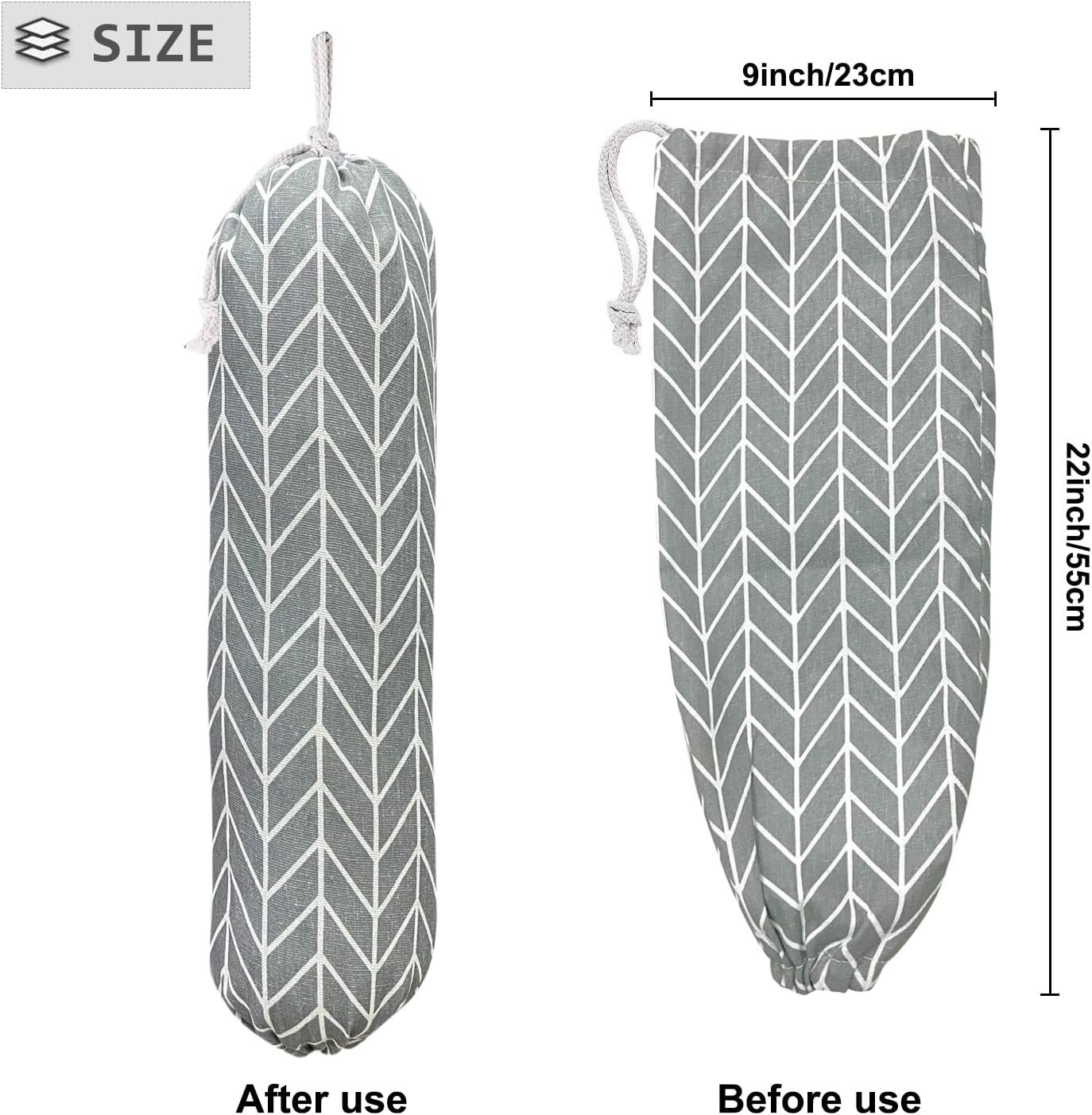Stylish Adjustable Plastic Bag Holder for Home & Kitchen – Washable, 22×9 Inches