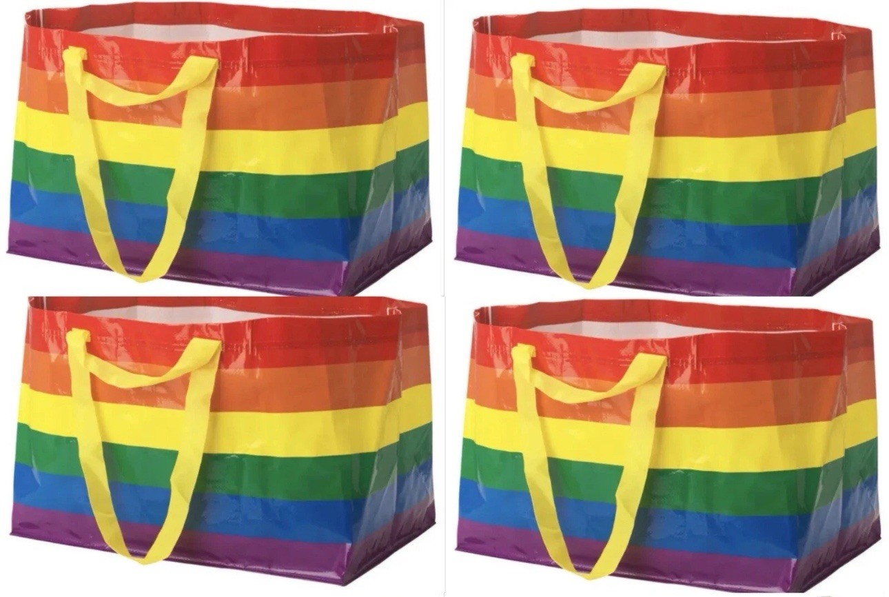 4 IKEA Bag Rainbow LGBTQ Pride Storage Laundry 19 Gallon Storstomma Bags New