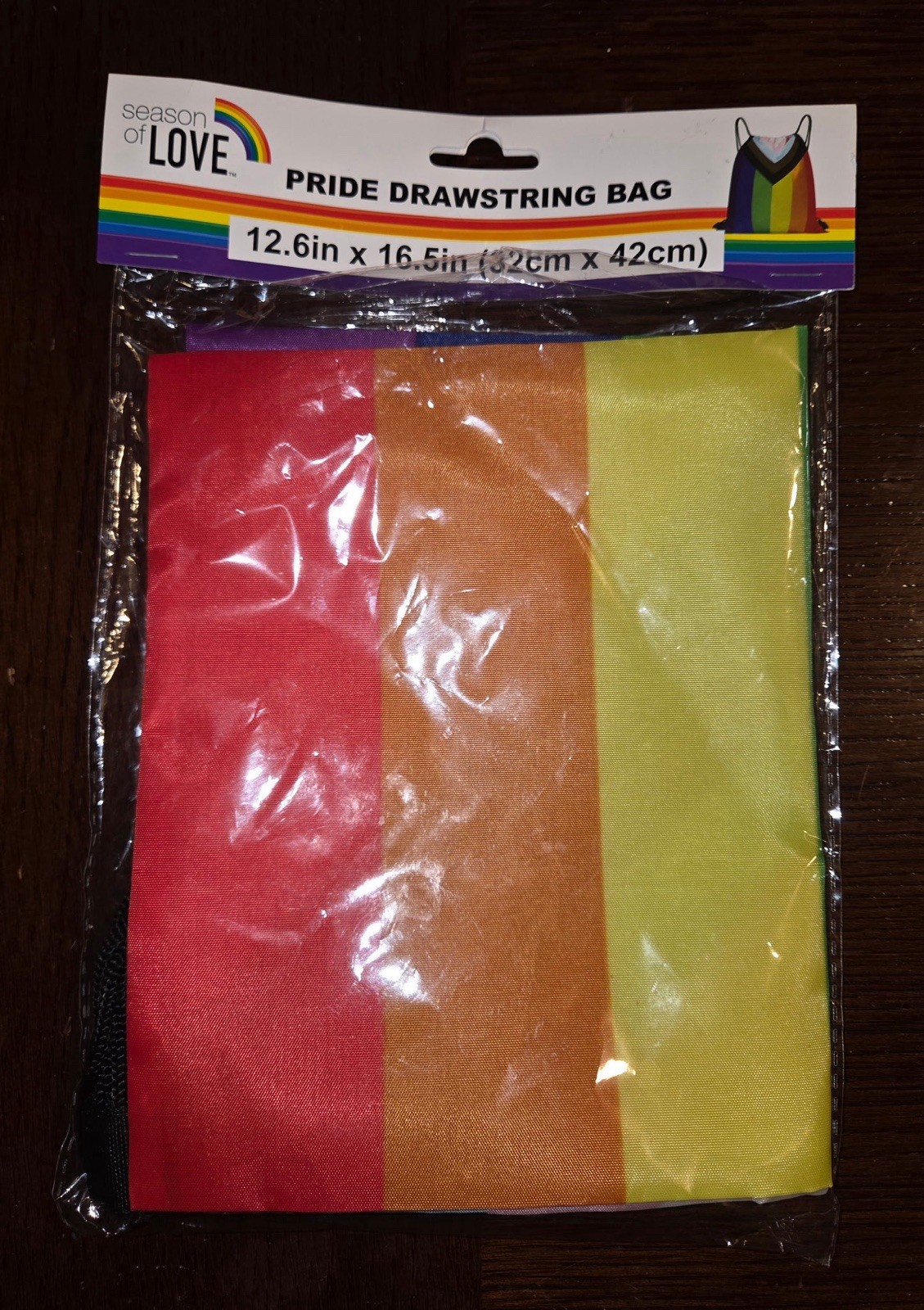 Bag Reusable Drawstring Season of Love 12.6×16.5 Inch Rainbow New Sealed LGBTQ