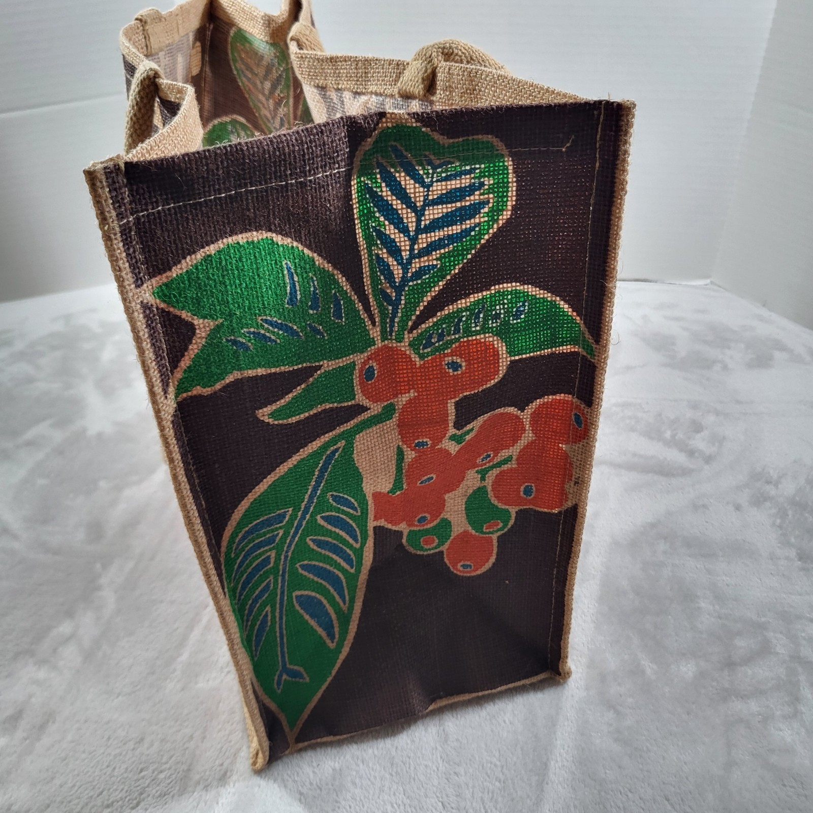 Trader Joes 1967 Coffee Beans Jute Burlap Reusable Tote Bag Pasadena Shopping