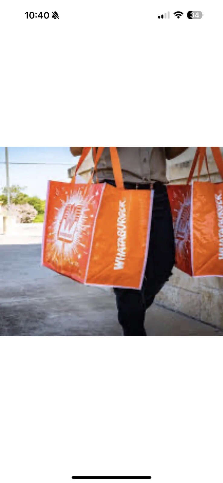 XLarge WHATABURGER Recycle Reusable Eco Friendly Shopping Beach Camping Tote Bag