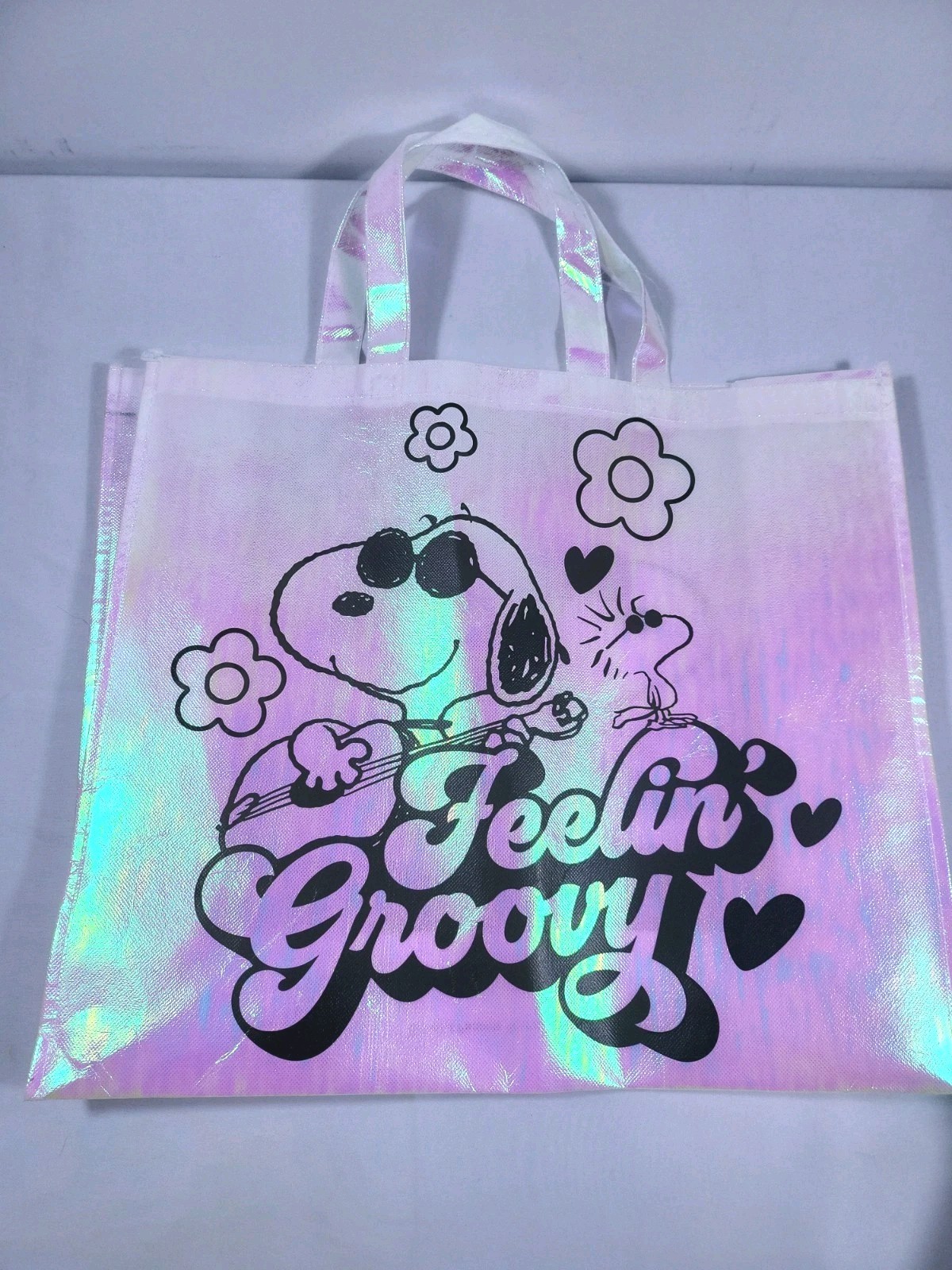 Peanuts Gang Snoopy & Woodstock Feeling Groovy Reusable Shopping Bag Grocery Bag