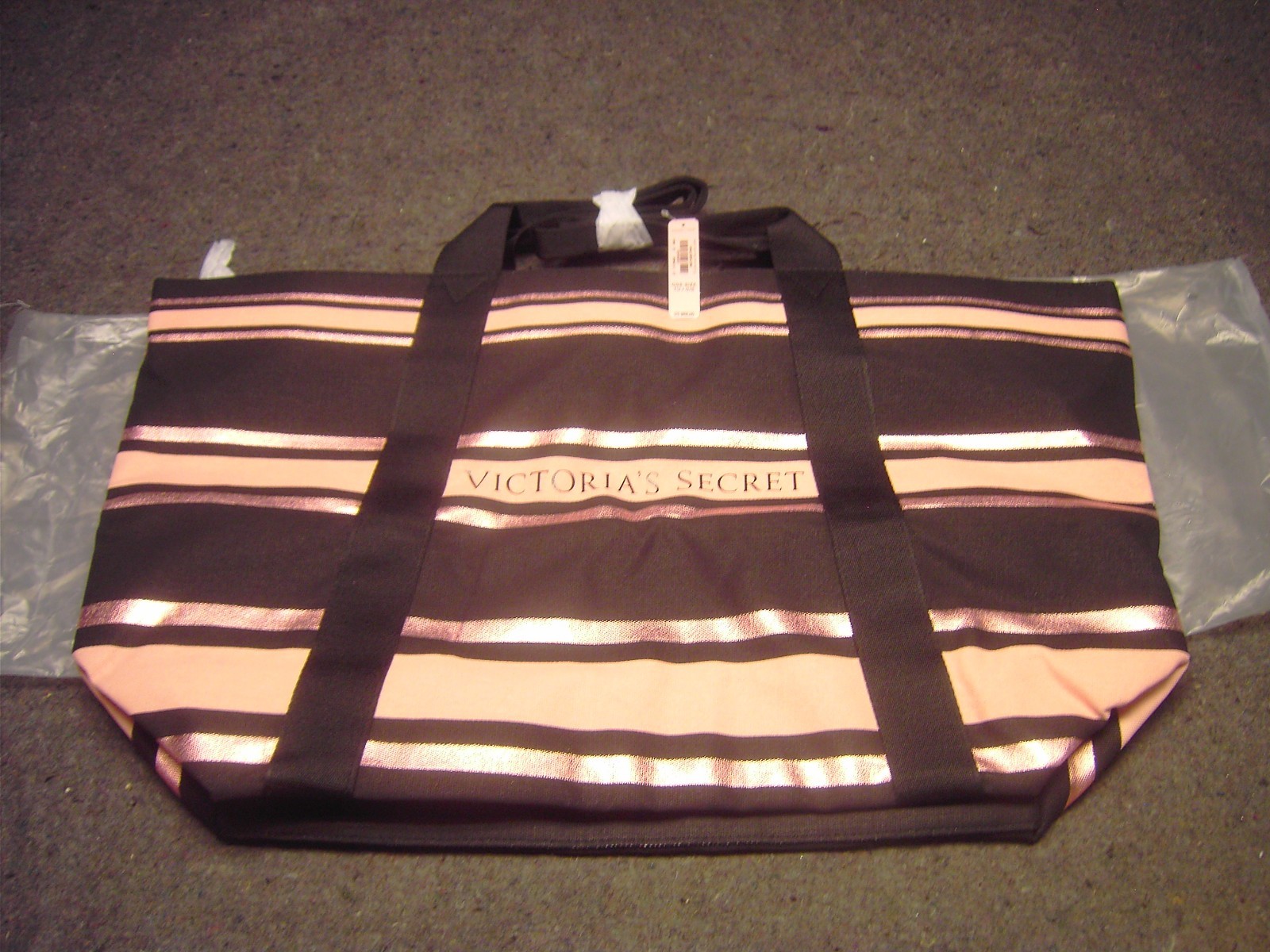 VICTORIA’S SECRET Pink Black Gold Tote/Shoulder Bag New