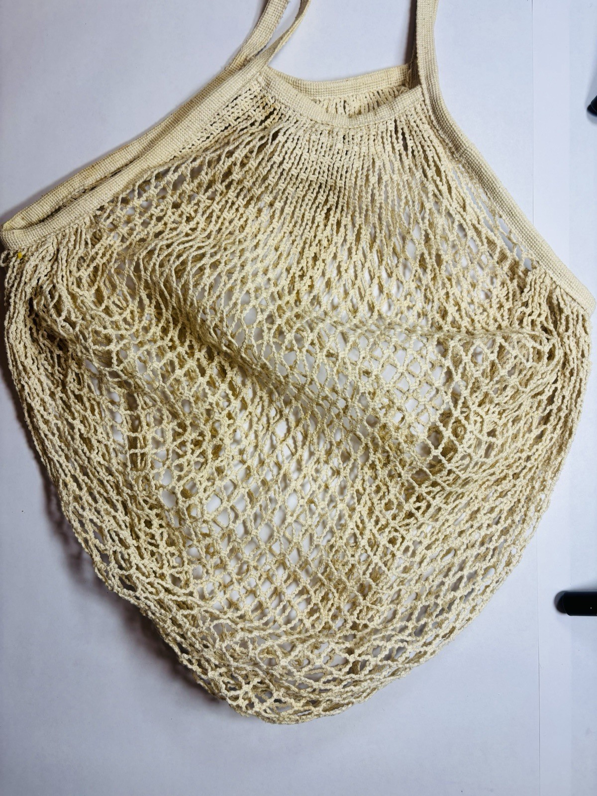 Vintage LRG Fish Net French Market Beach Expansion Bag Woven Large Boho Earthy