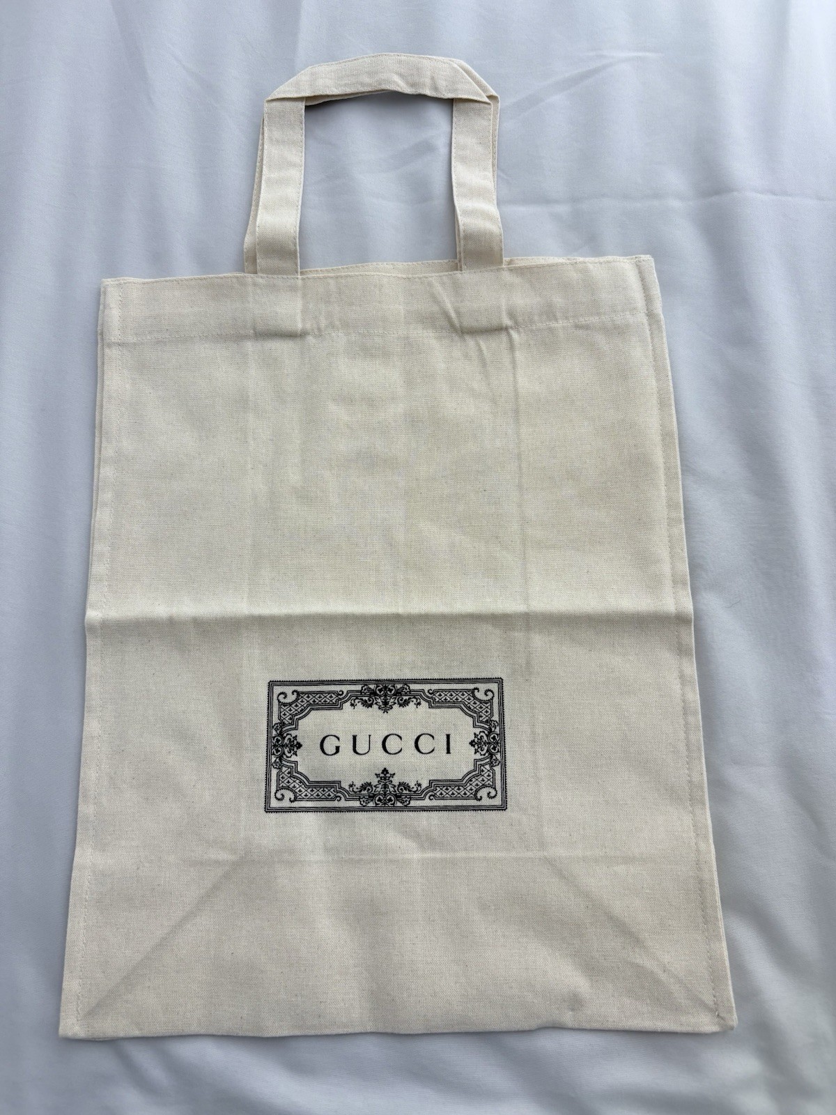 Gucci Beige Cotton Reusable Shopping Bag Foldable All-Over Pattern 003020-3