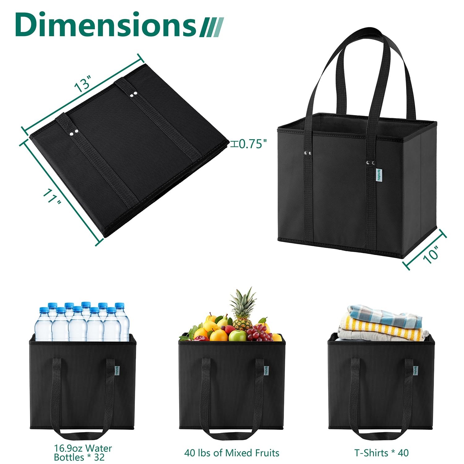 Reusable Grocery Bags Foldable 4-Pk, Heavy Duty Large Reusable Shopping Bags …