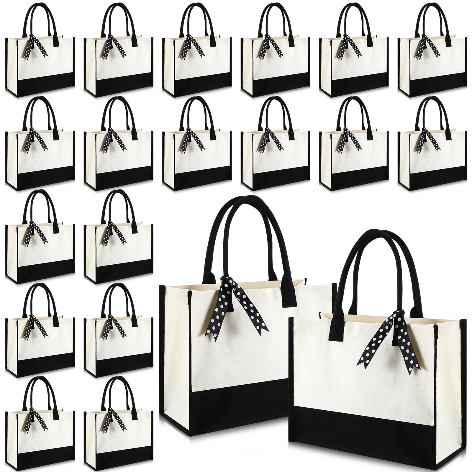 20 Pcs Canvas Tote Bag Bulk Initial Women Gift 15.7 x 11.8 x 6.7 Inches Subli…