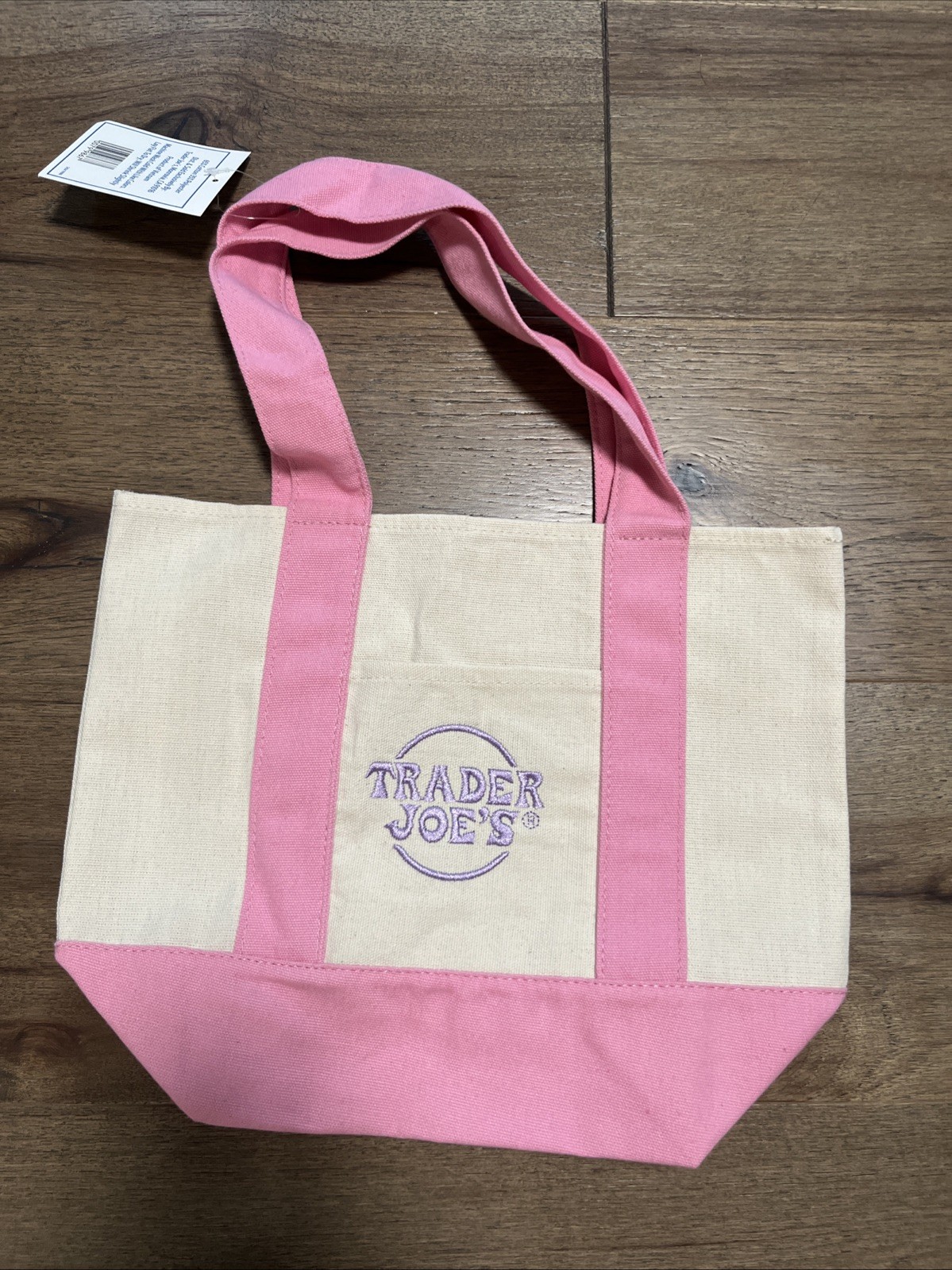 Trader Joe’s Mini Pastel Canvas Tote Bag NWT Blue Green Pink Purple | US Stock