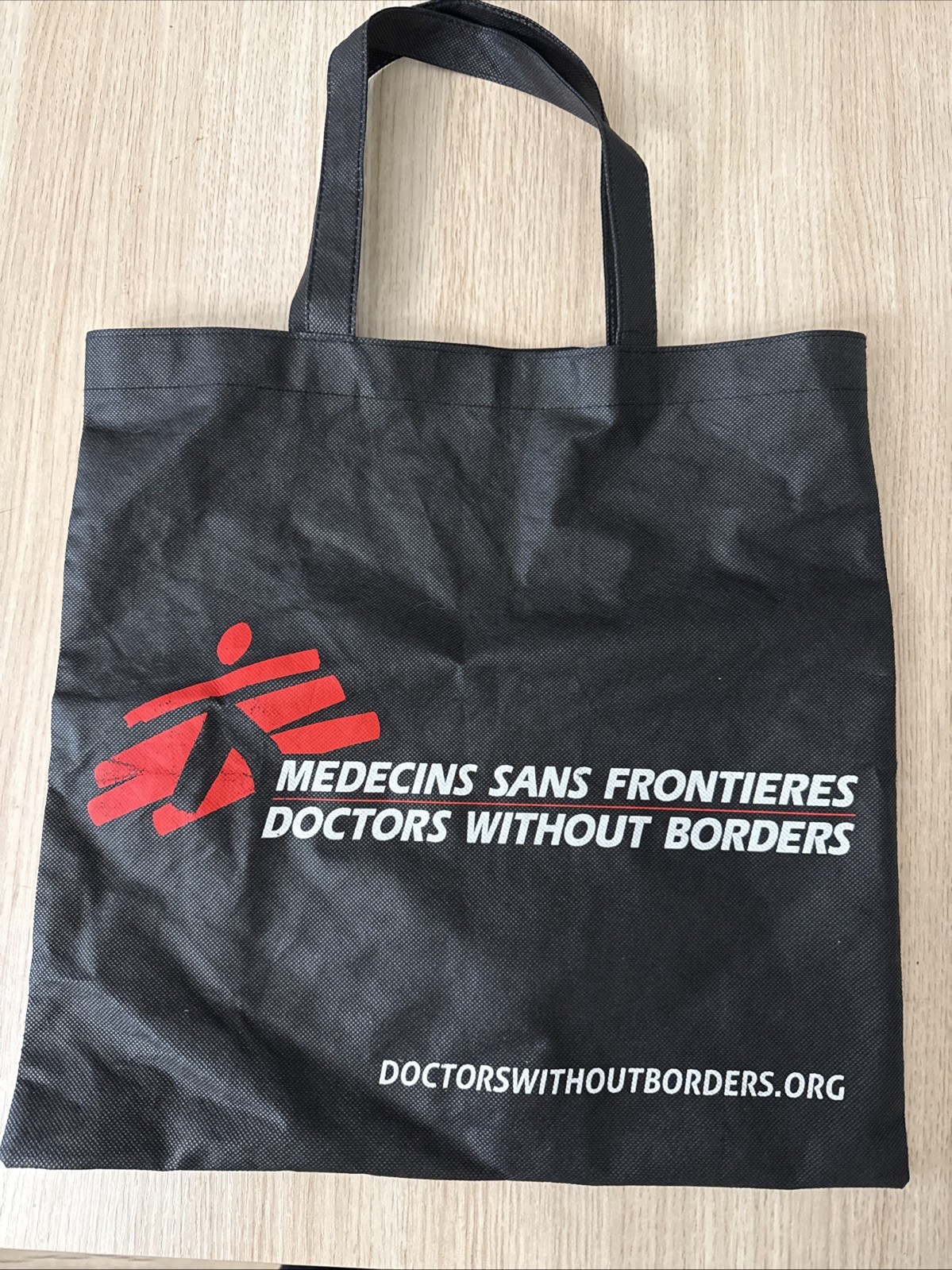 Set of 2 Doctors Without Borders ECO Friendly Reusable Tote Shopping Bags Black