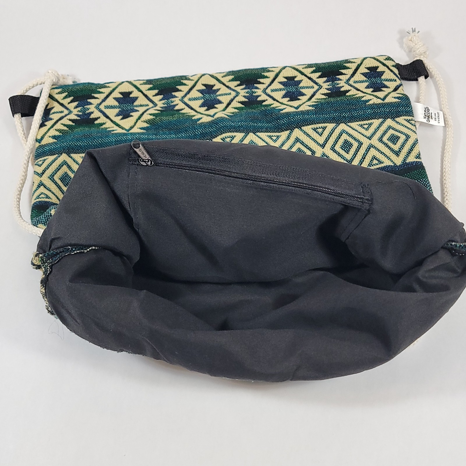 NEW Natural Grocers 2022 Alpaca Wool Bag Tote Drawstring Backpack Woven Ecuador