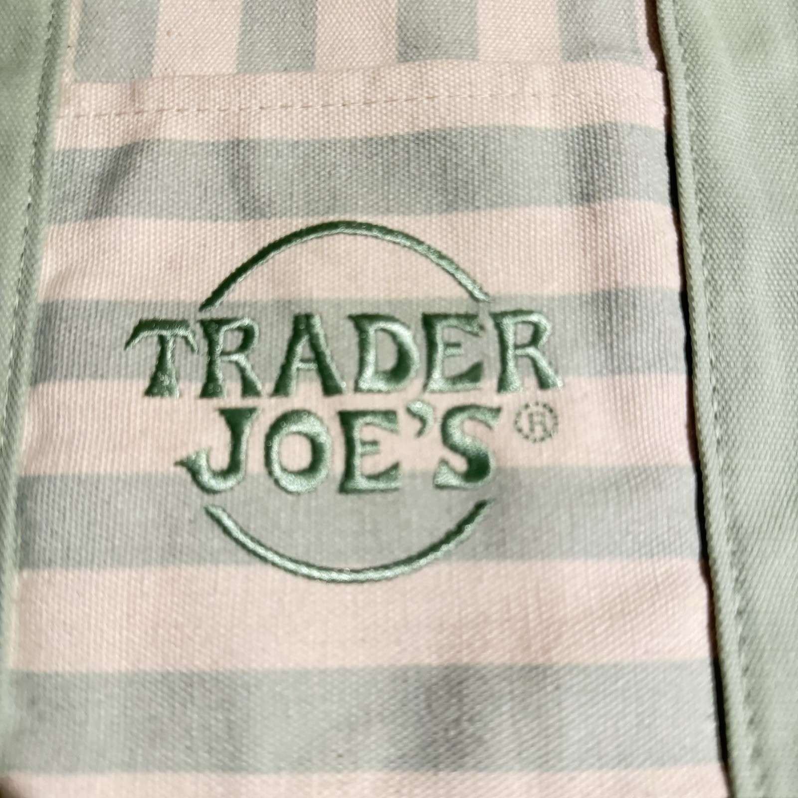 Trader Joe’s Striped Mini Canvas Tote Bag Multicolor 13x6x11 in New