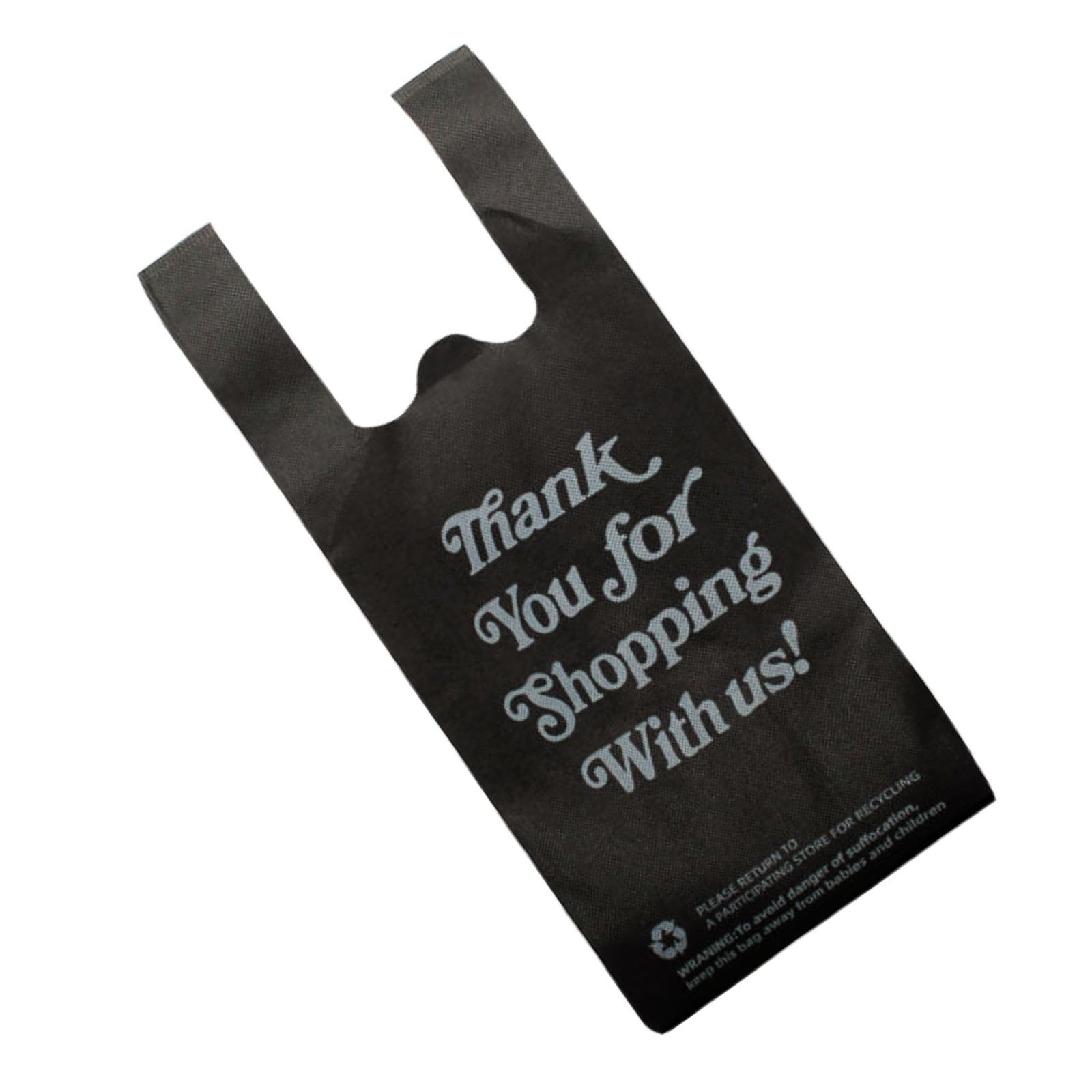 – 11.5”x6.5”x16” [100 Pcs] Thank You Bags Non-Woven Black Color Bags for Busi…