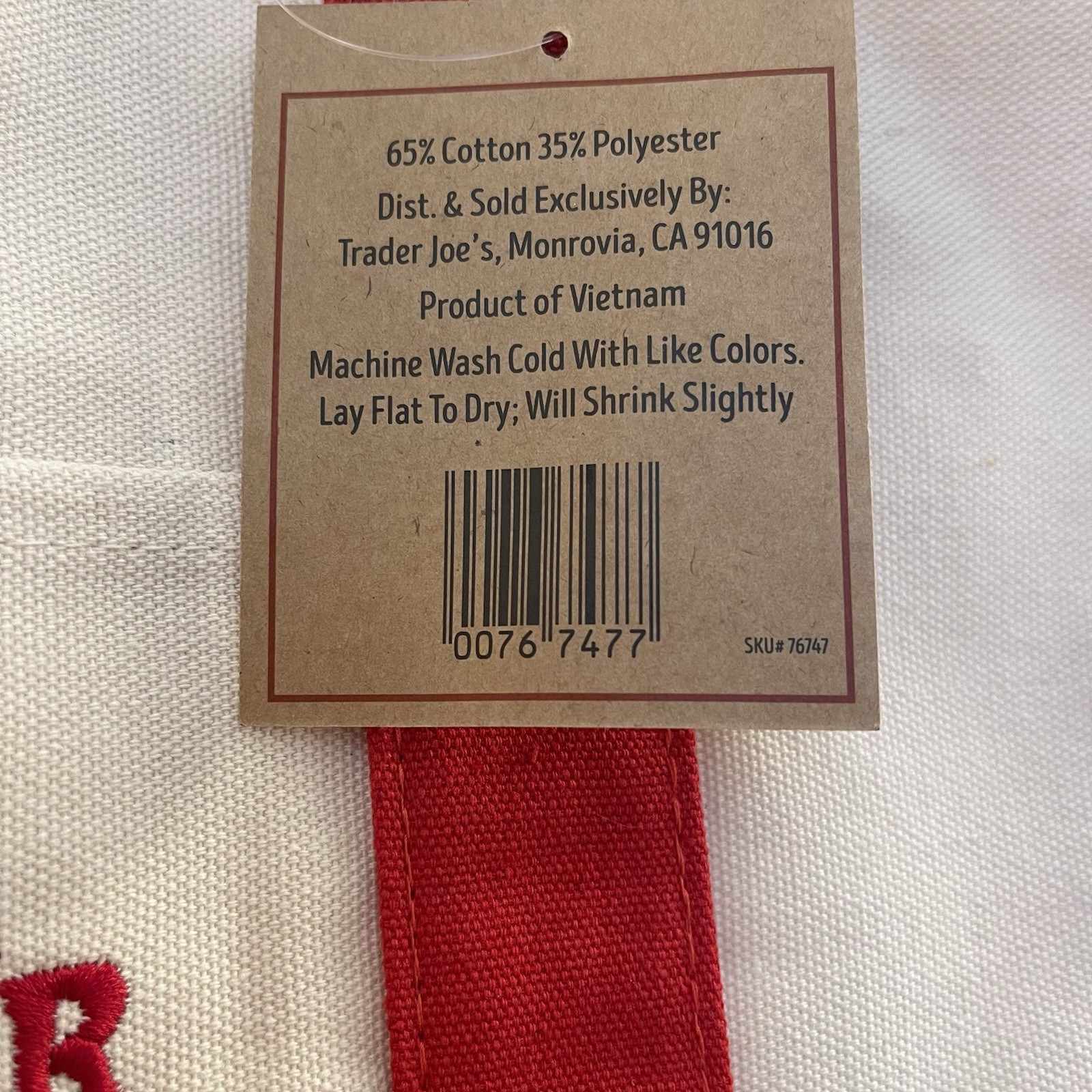 Trader Joe’s RED Mini Canvas Tote Lunch Bag NWT RED w/STICKERS