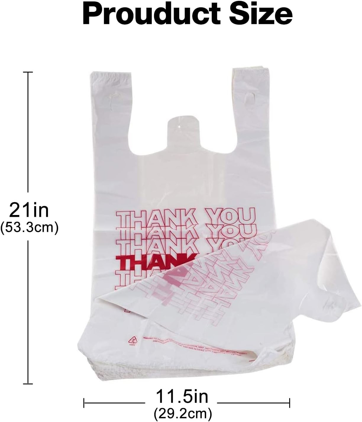 Thank You Shopping Bags 11.5″ x 21″ Transparent 308 Pack