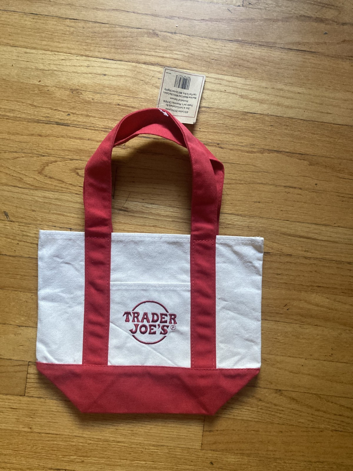 NWT Trader Joe’s Mini Canvas Tote Bag ORIGINAL 2024 Limited Edition (RED)