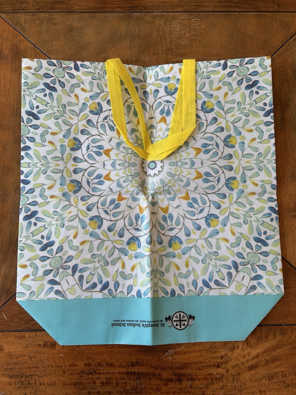 Large Reusable Tote Grocery Bag, Leaf Design