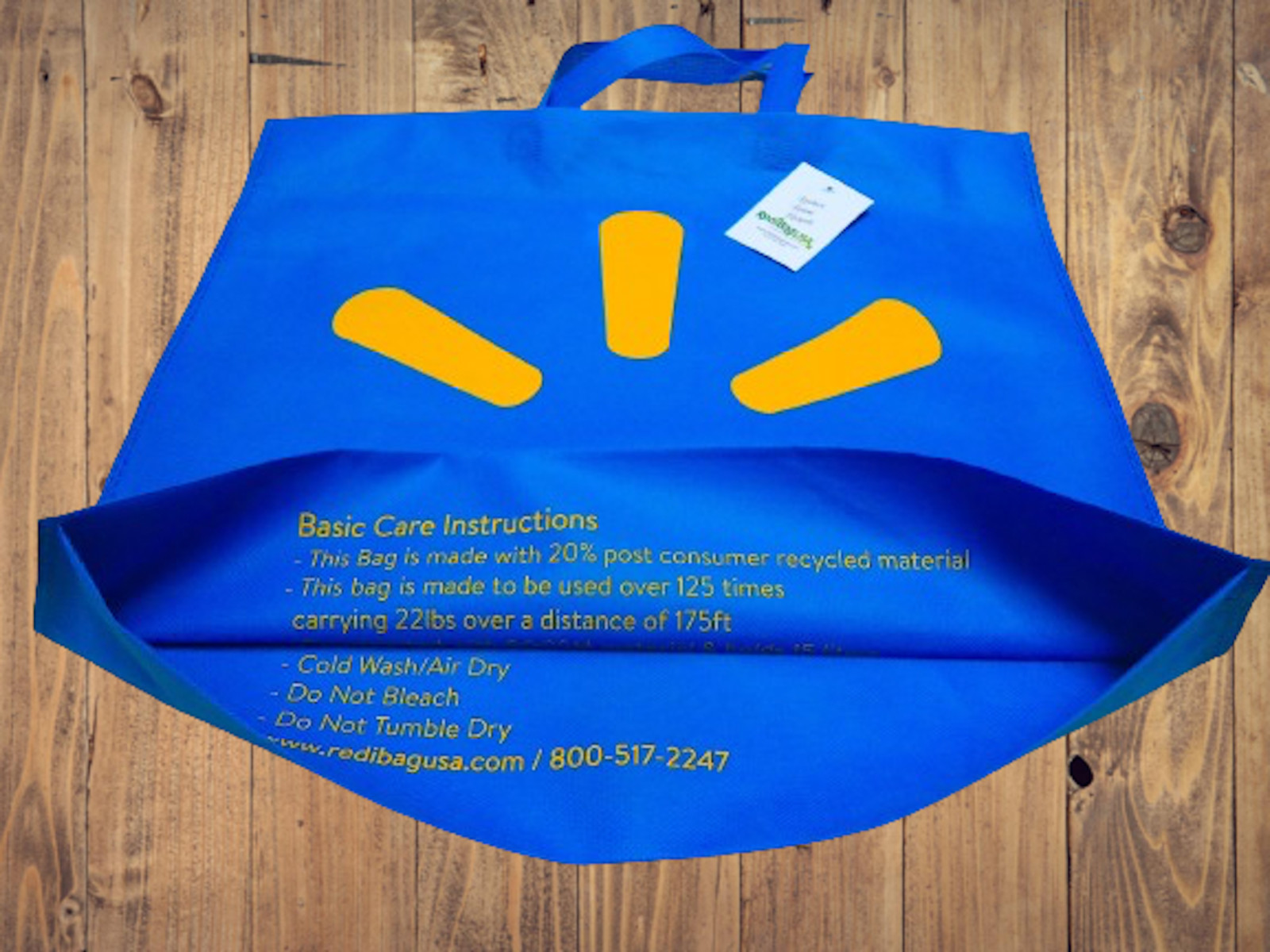 Walmart Iconic Reusable Large Heavy~Duty Handled Shopping🛍 Bag 18″x17″x7″