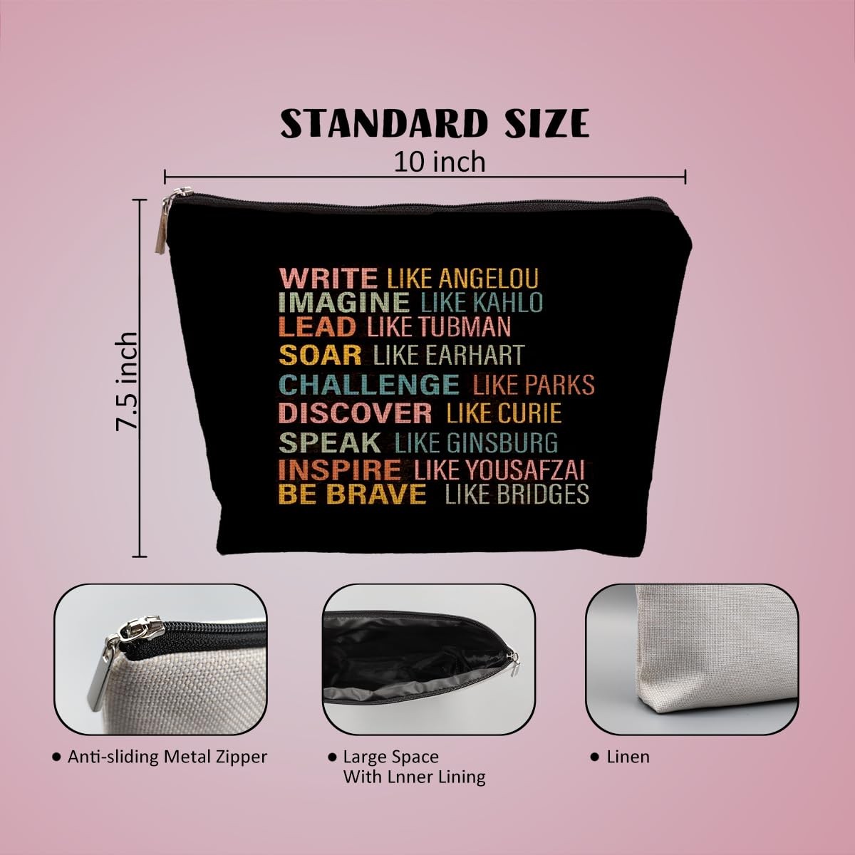 uinwk Inspirational Gifts for Women Makeup Bag, Empowerment Multicolor
