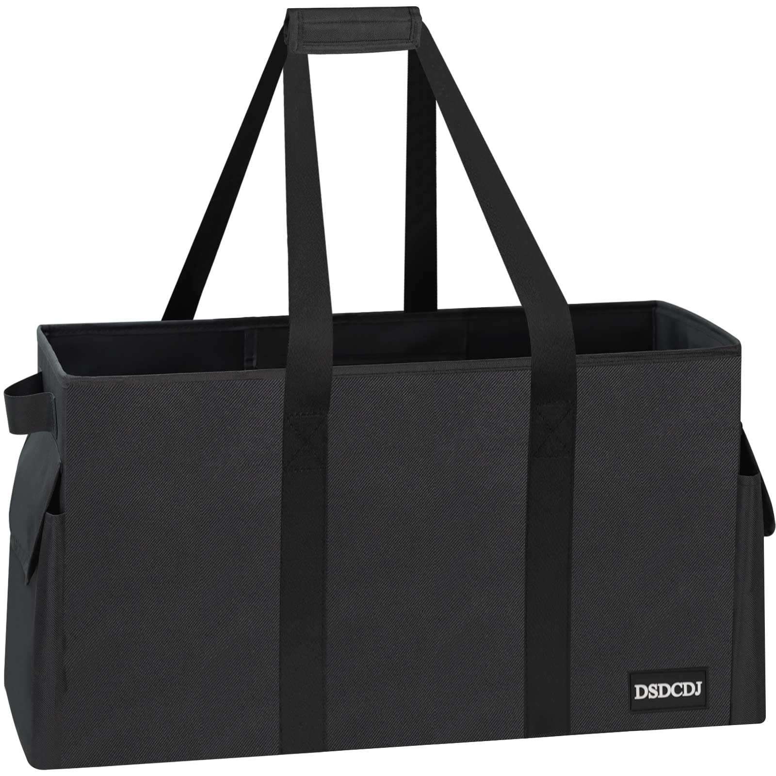 Sturdy Extra Large Utility Tote Bag with Hard Bottom & Sides, Reusable Grocer