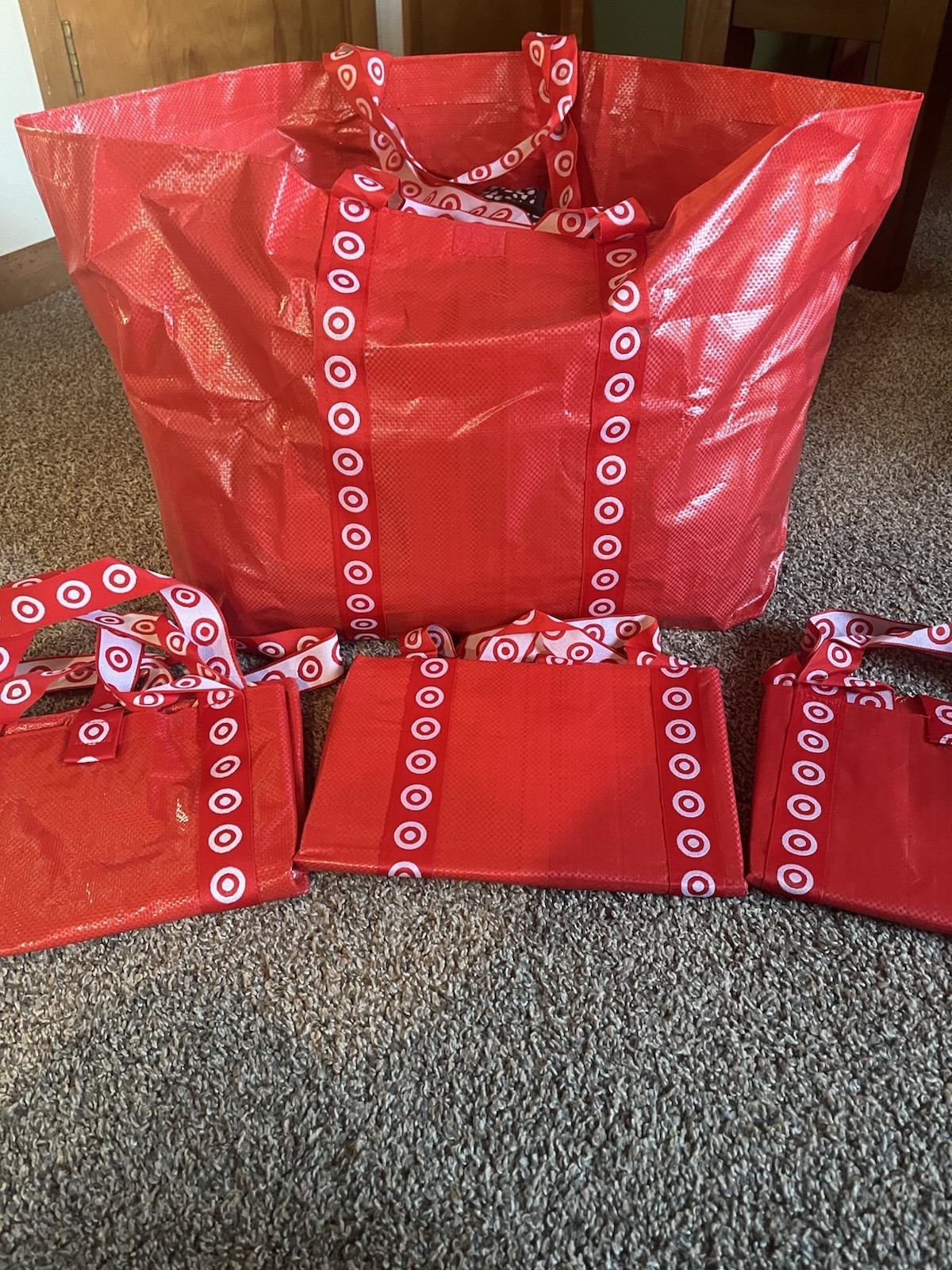 Target Extra Large Recycled Reusable Red Bag 15″x19″14″ NEW w/ Tag Lot Of 4