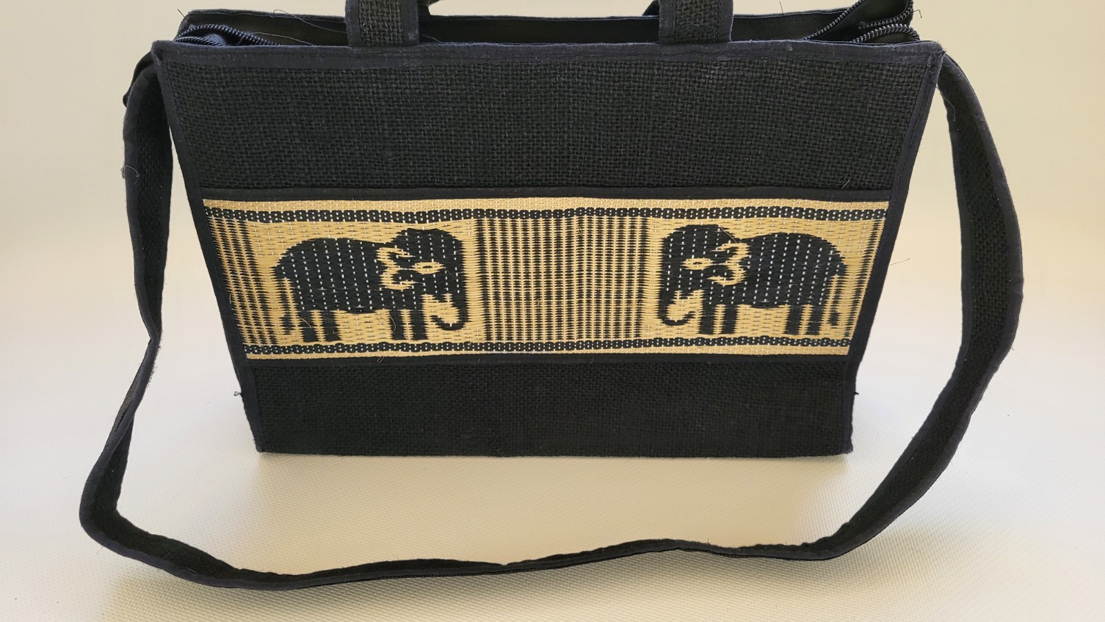 Women’s Tote Bag Crossbody Eco Bamboo Thailand Purse Elephant Boho-Chic 15×10″