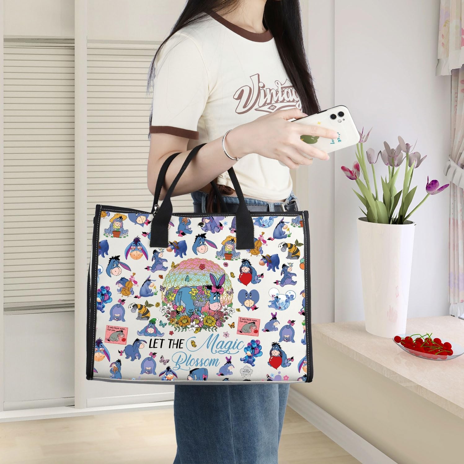 Donkey Tote Bag Movie Fans Gift Let The Blossom Reusable Grocery Bag Cartoon …