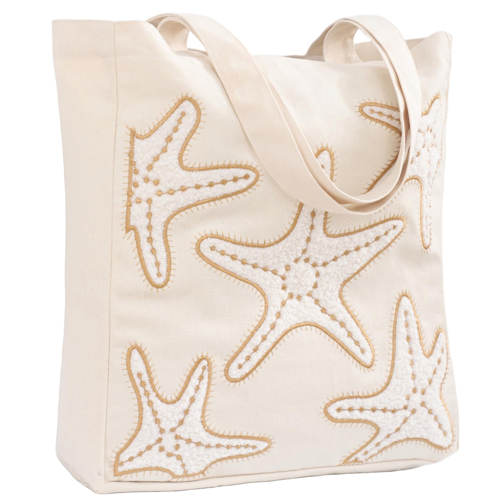 Embroidery Tote Bag for Women Summer Canvas Beach Bag with Magnetic Buckle an…