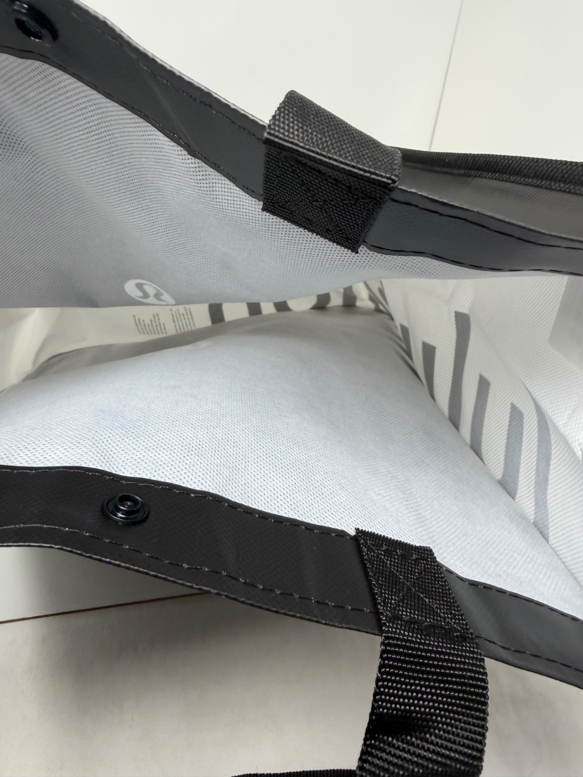 Lululemon Reusable Shopping Gift Bag Yoga Tote Black 14″x16″X6″