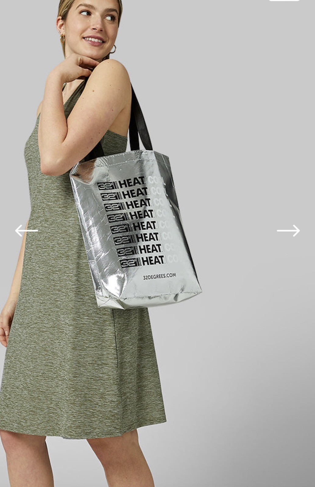 32 Degrees Silver Tote 15×12 NEW