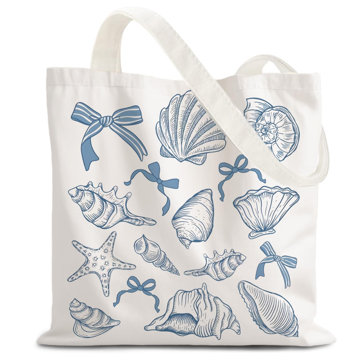 Reusable Grocery Shopping Bag Ocean Sea Fish Beachy Theme Eco Friendly Tote