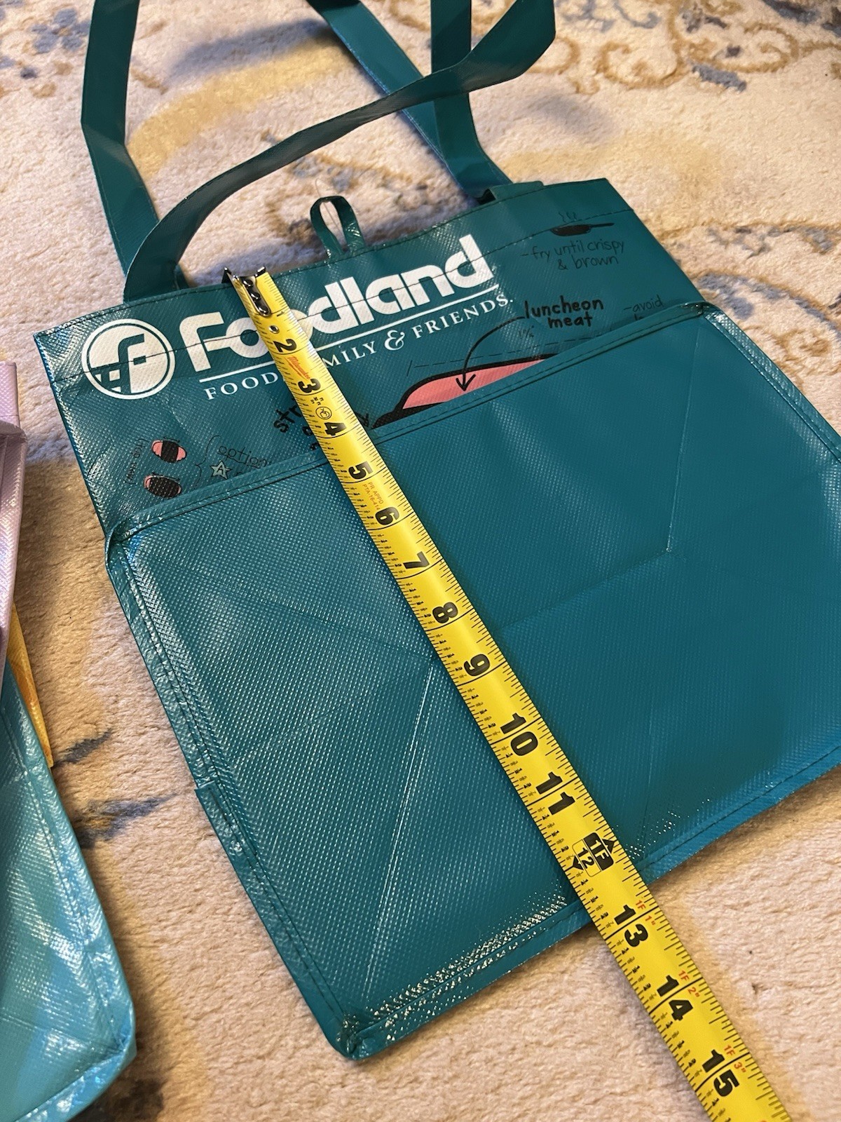 Foodland Hawaii Set Of 3 Reusable Tote Bags ~ Spam Musubi Pho Noodles Pun Poke