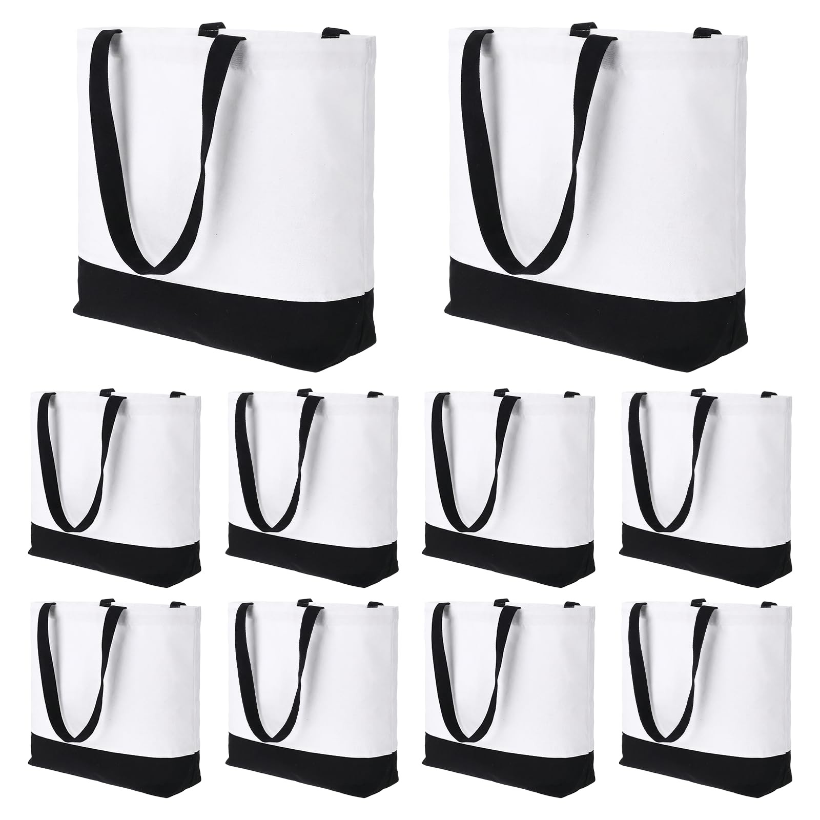 Sploziia 10 Pcs Sublimation Canvas Tote Bags Bulk 18.5 x 15 x 4 Inch White Re…